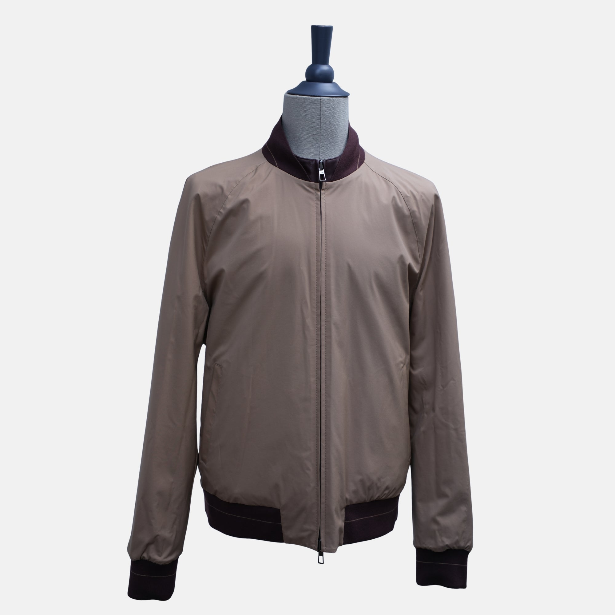 Bordeaux/Taupe Revisable Jacket made of Leather (XXL)