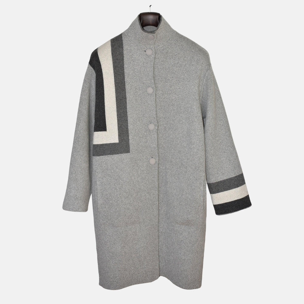 Gray Reversible Coat made of Baby Cahmere (M)