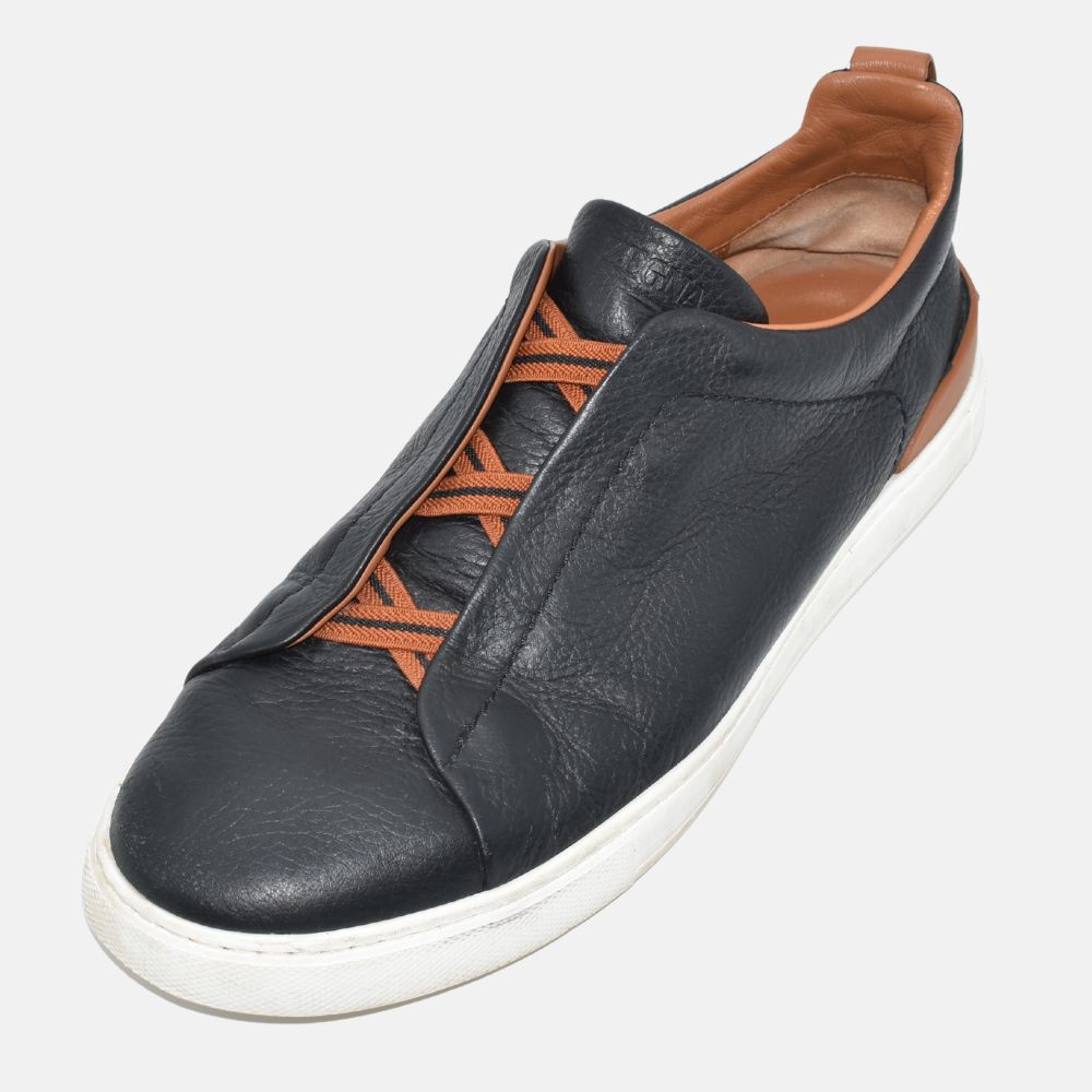 Black Leather Sneakers "Triple Stich" (EU 44)
