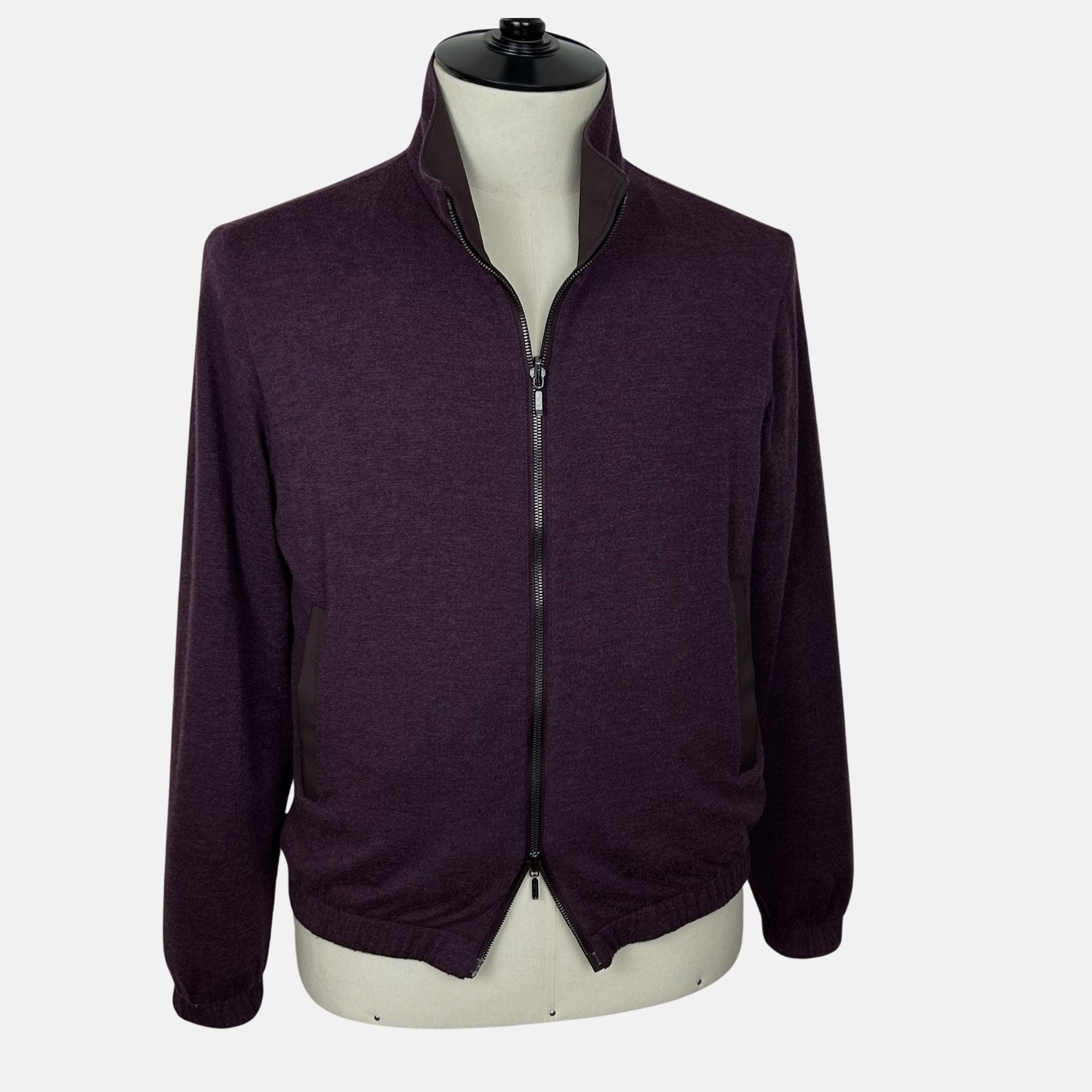 Burgundy Reversible Windmate Bomber Jacket Cashmere/Nylon (48)