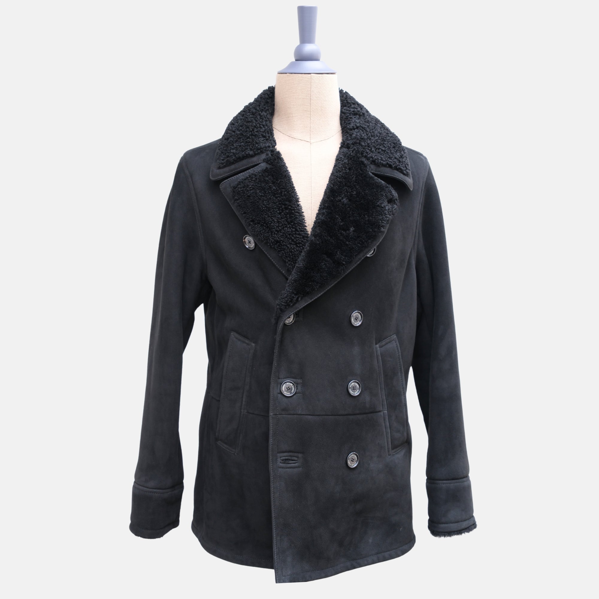 Black Shearling Coat (M)