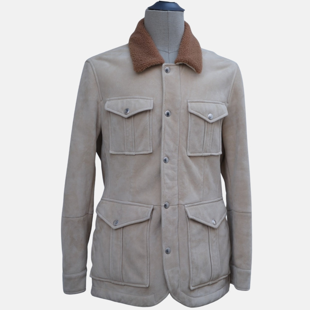 Beige Field Shearling Jacket (S)
