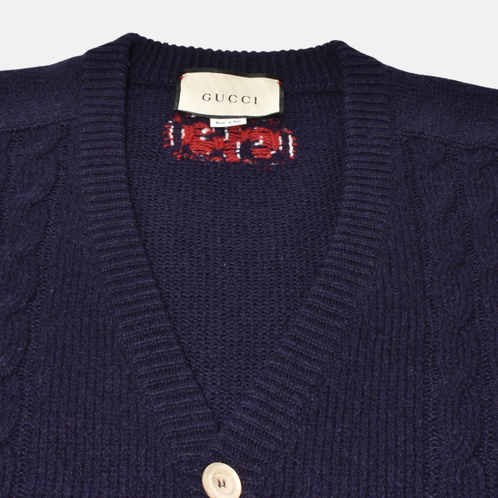 Navy Cardigan made of Wool/Cashmere (L)