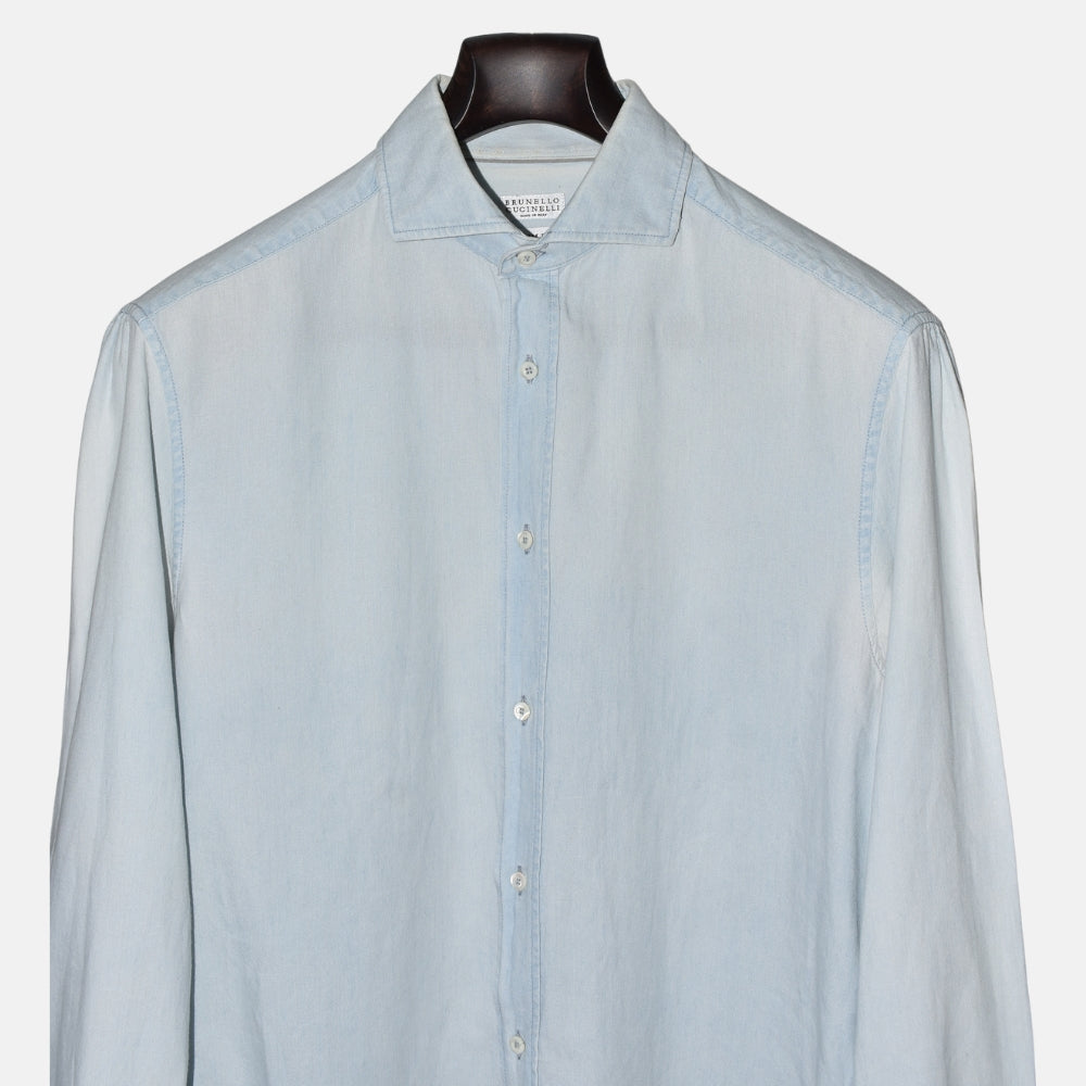 Light Blue Denim Shirt made of Cotton (L)