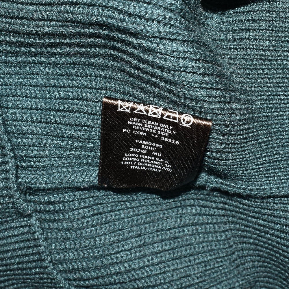 Green Halfzip Sweater made of Virgin Wool/Silk (EU 52)