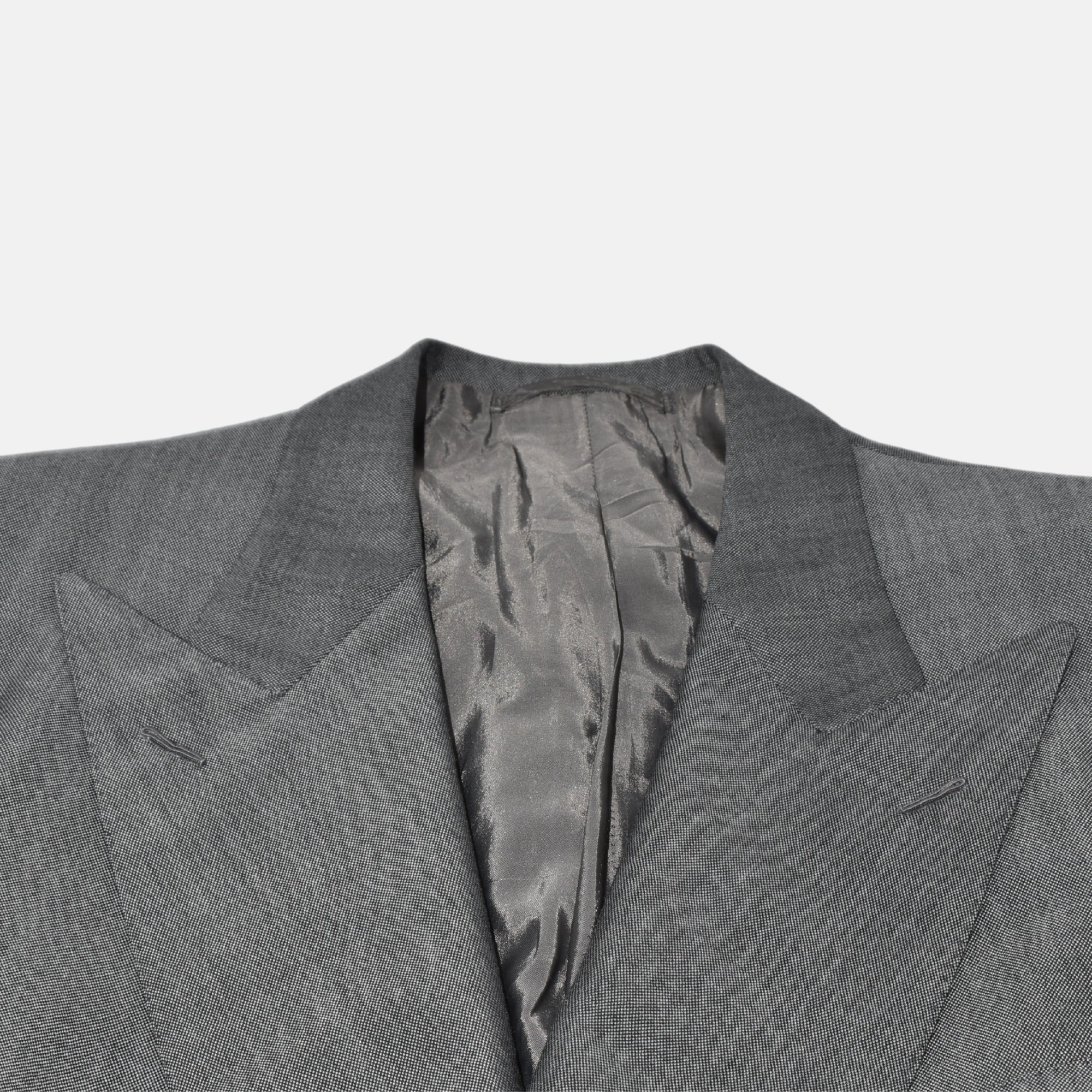 Gray Double Breasted Suit made of Wool (EU 52L)