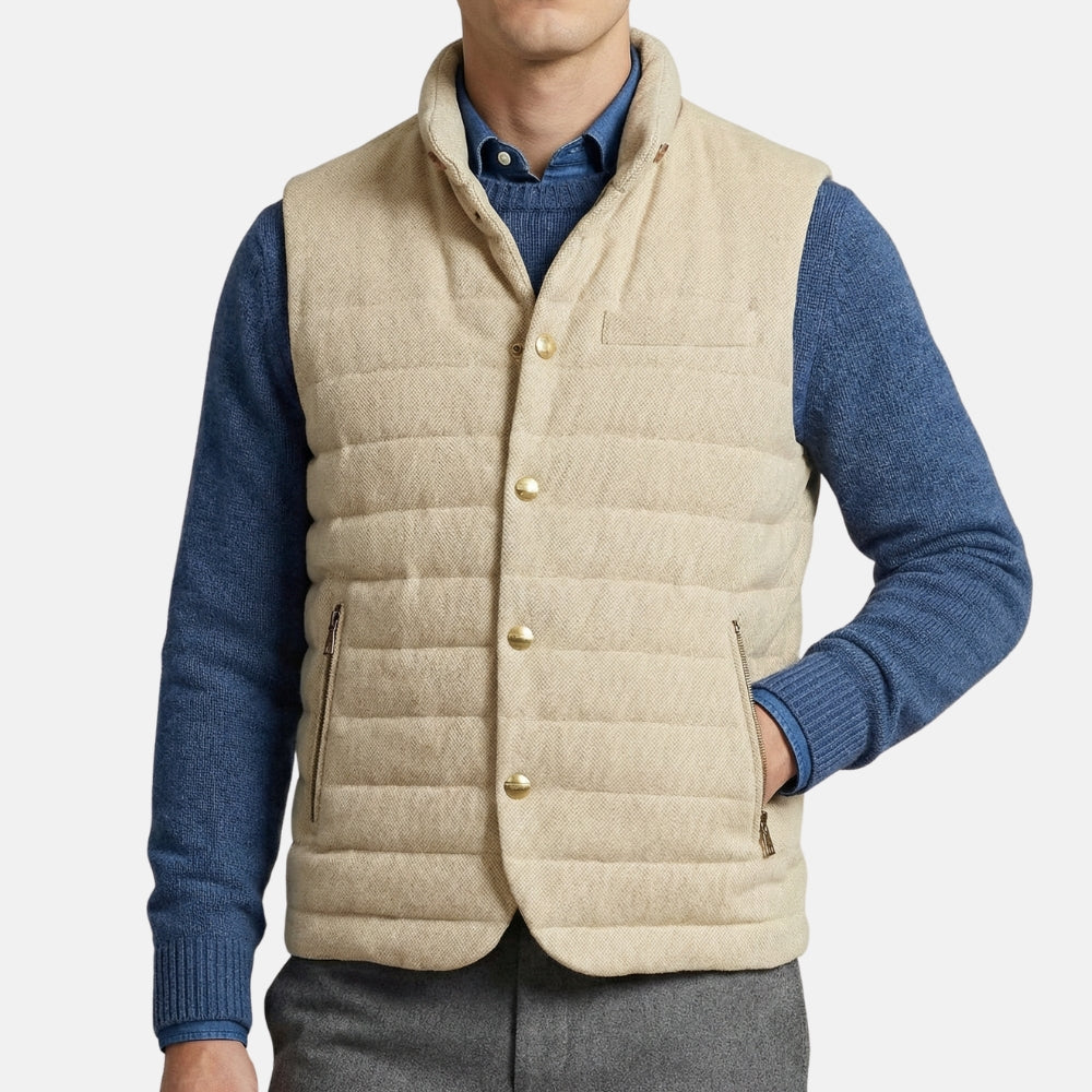 Beige Wool Down Vest (M)