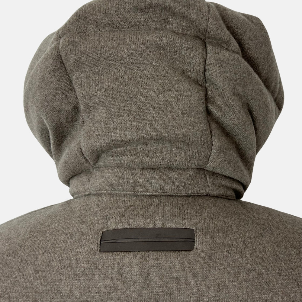Greige Down Quilted Cashmere Jacket (EU 48)