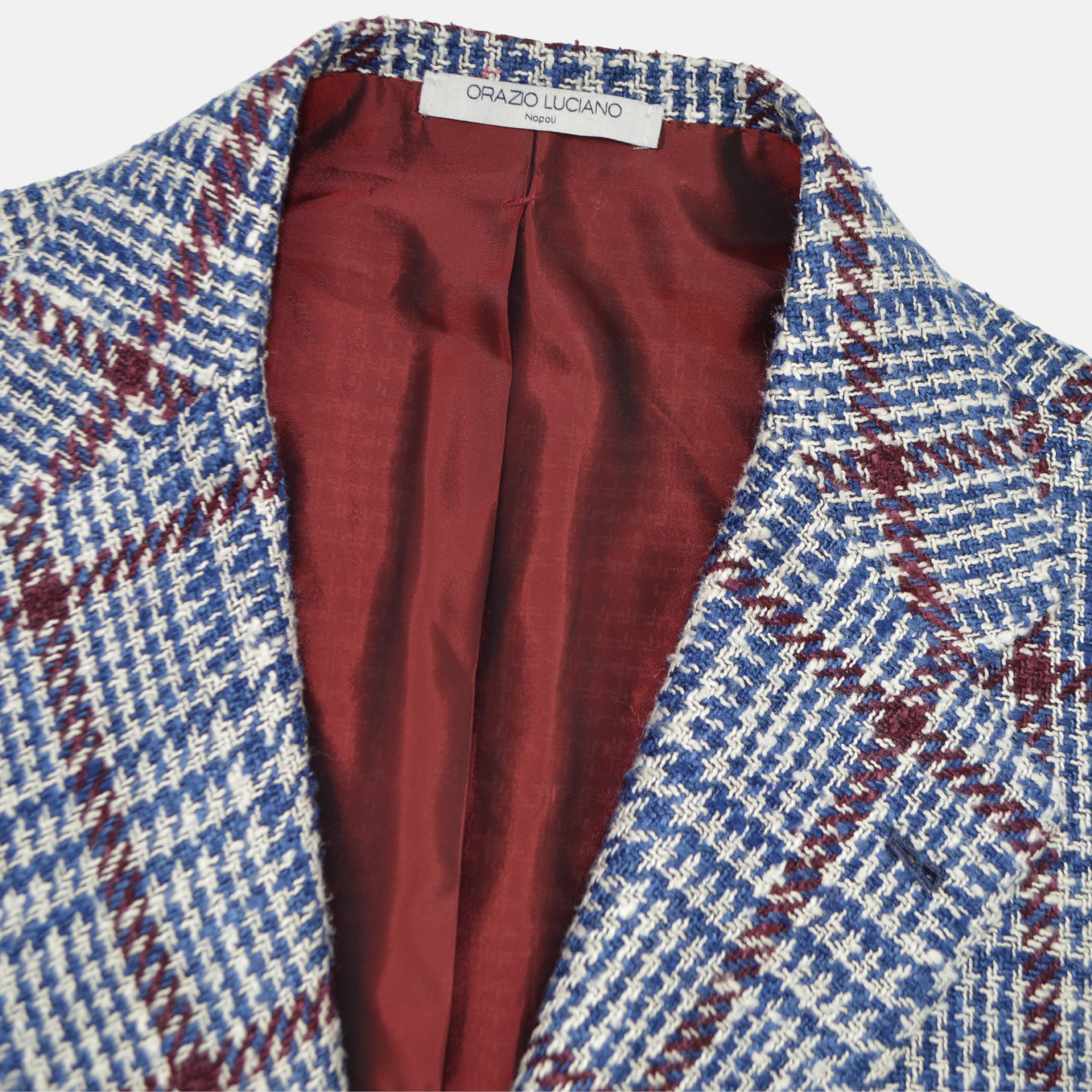 Blue/White/Bordeaux Blazer made of Silk / Cotton (EU 50)