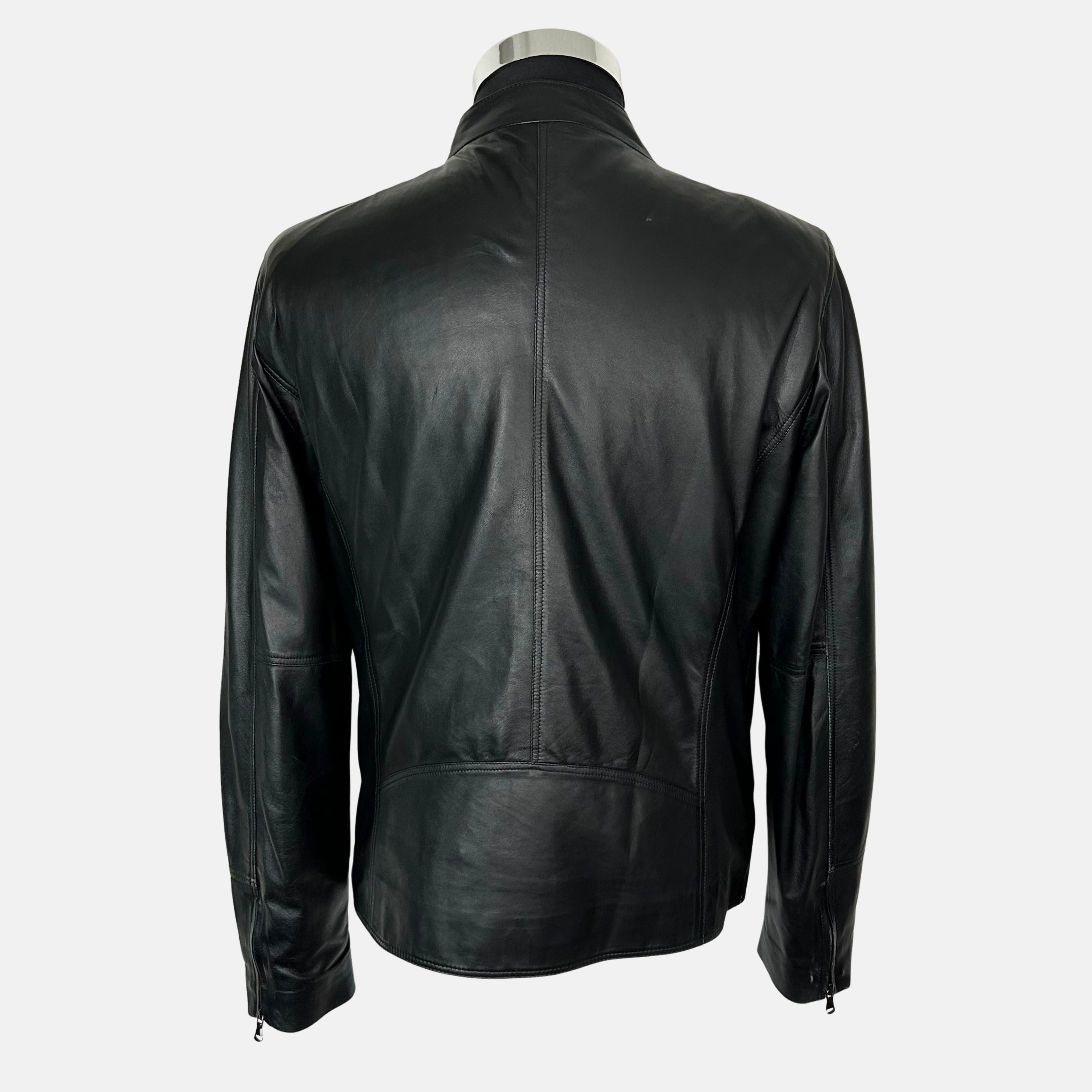 Black Biker Jacket made of Leather (EU 48)