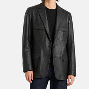 Black Blazer made of Deer Leather (L)