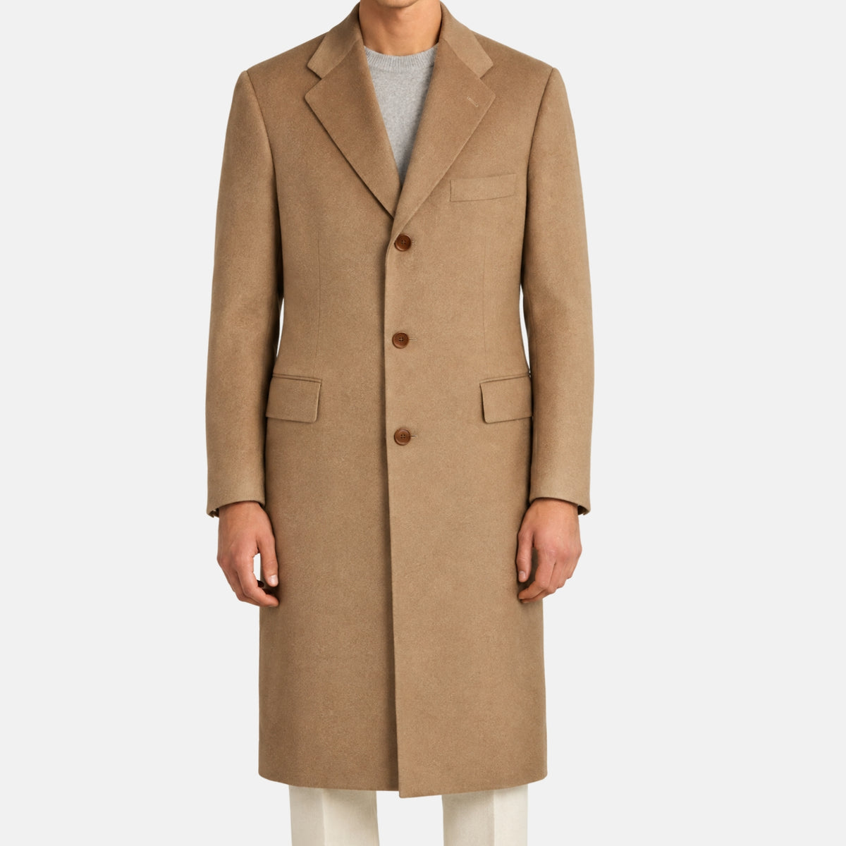 Beige Cashmere Coat (EU 52)