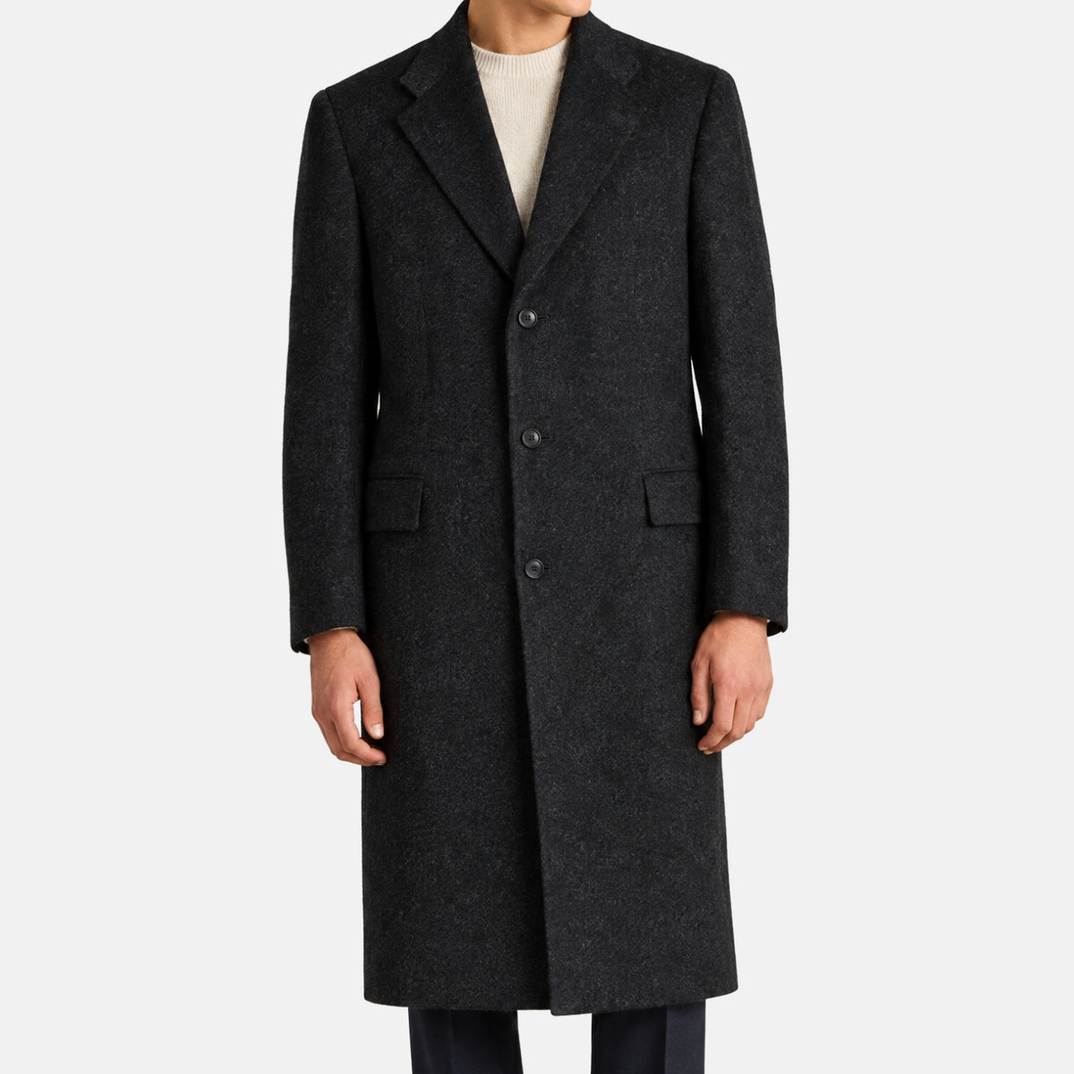 Anthracite Melange Cashmere Coat (EU 52)