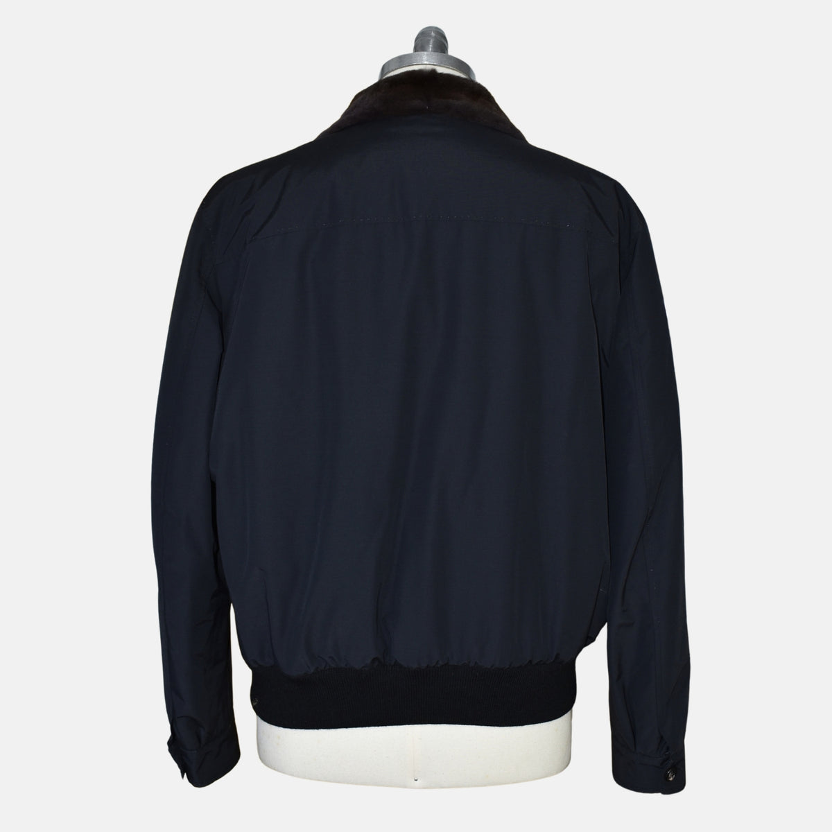 Midnight Blue Beaver Lined Bomber Jacket (EU 52)