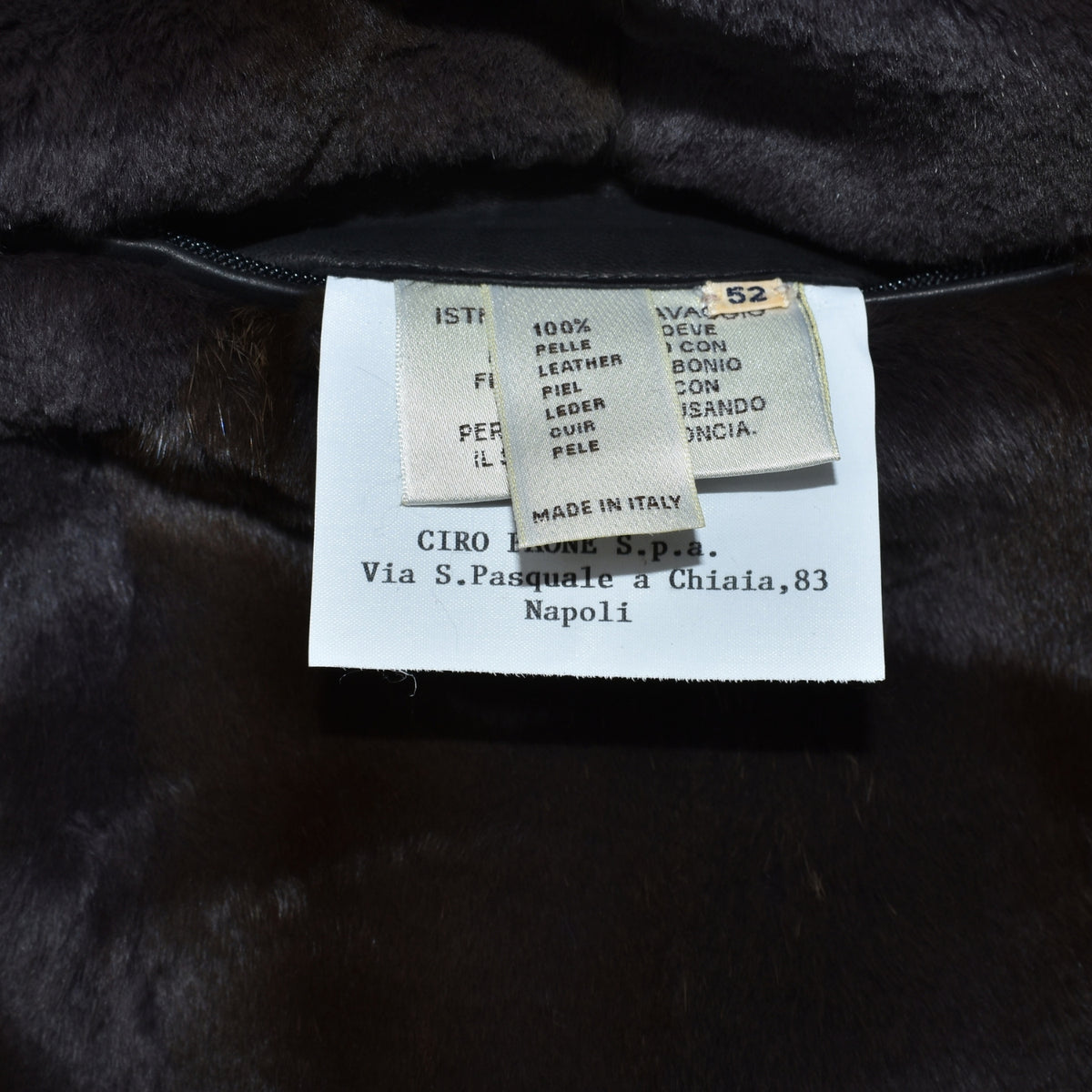 Midnight Blue Beaver Lined Bomber Jacket (EU 52)