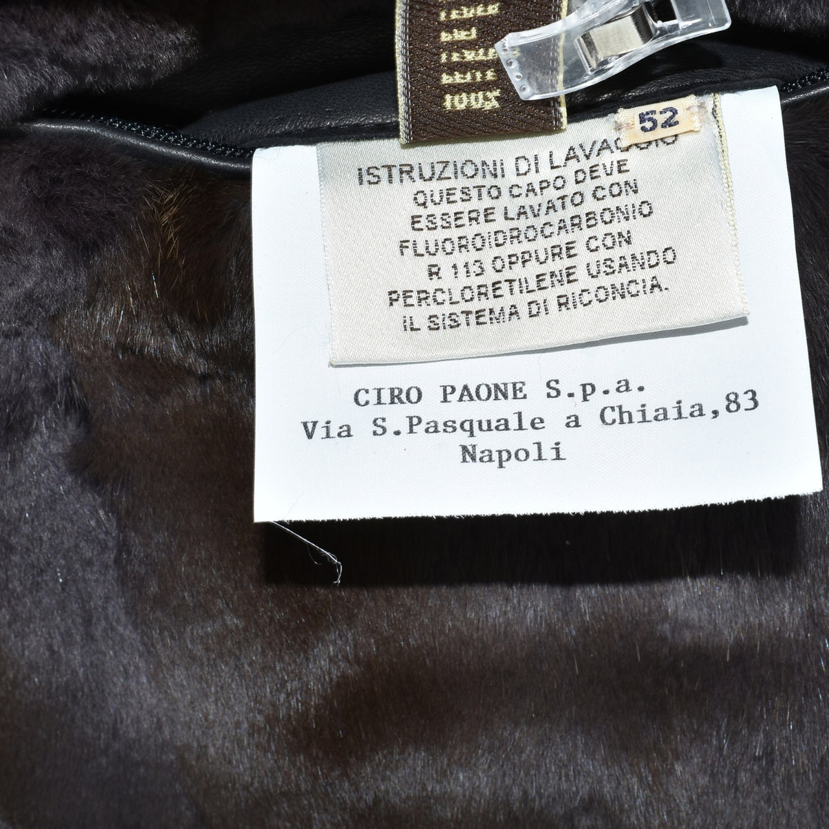 Midnight Blue Beaver Lined Bomber Jacket (EU 52)