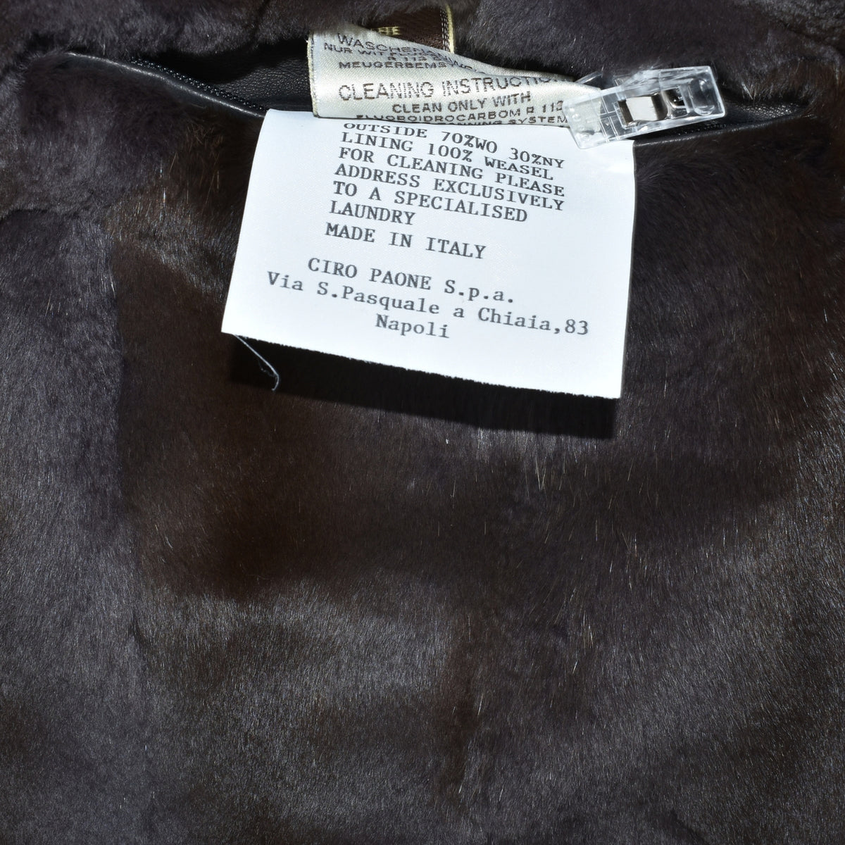 Midnight Blue Beaver Lined Bomber Jacket (EU 52)