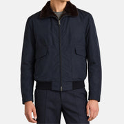 Midnight Blue Beaver Lined Bomber Jacket (EU 52)
