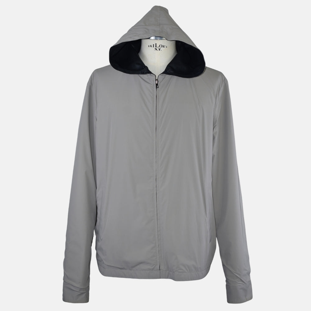 Hooded Leather Jacket Reversible