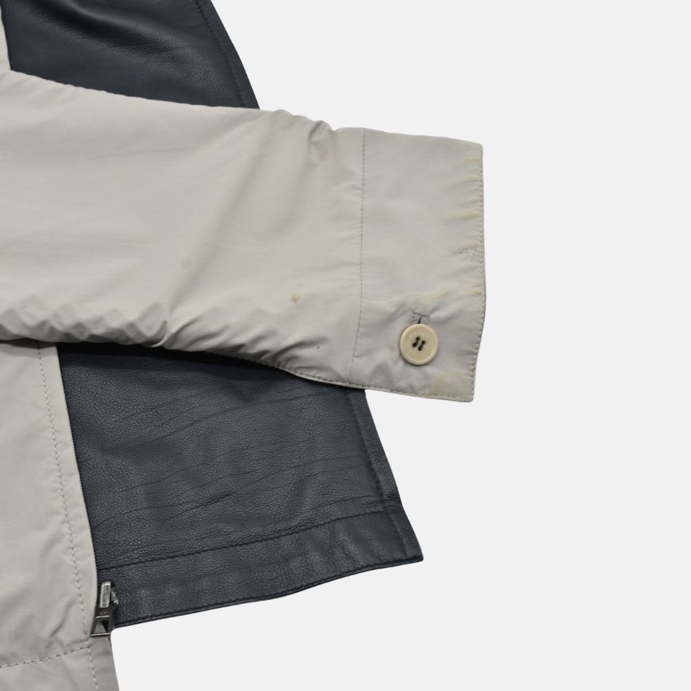 Hooded Leather Jacket Reversible