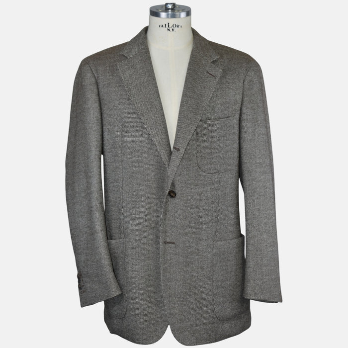 Brown Offwhite Patterned Blazer