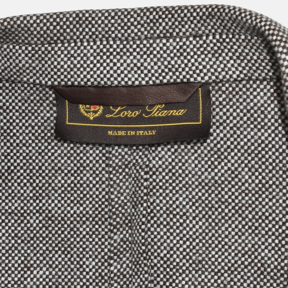 Brown Offwhite Patterned Blazer