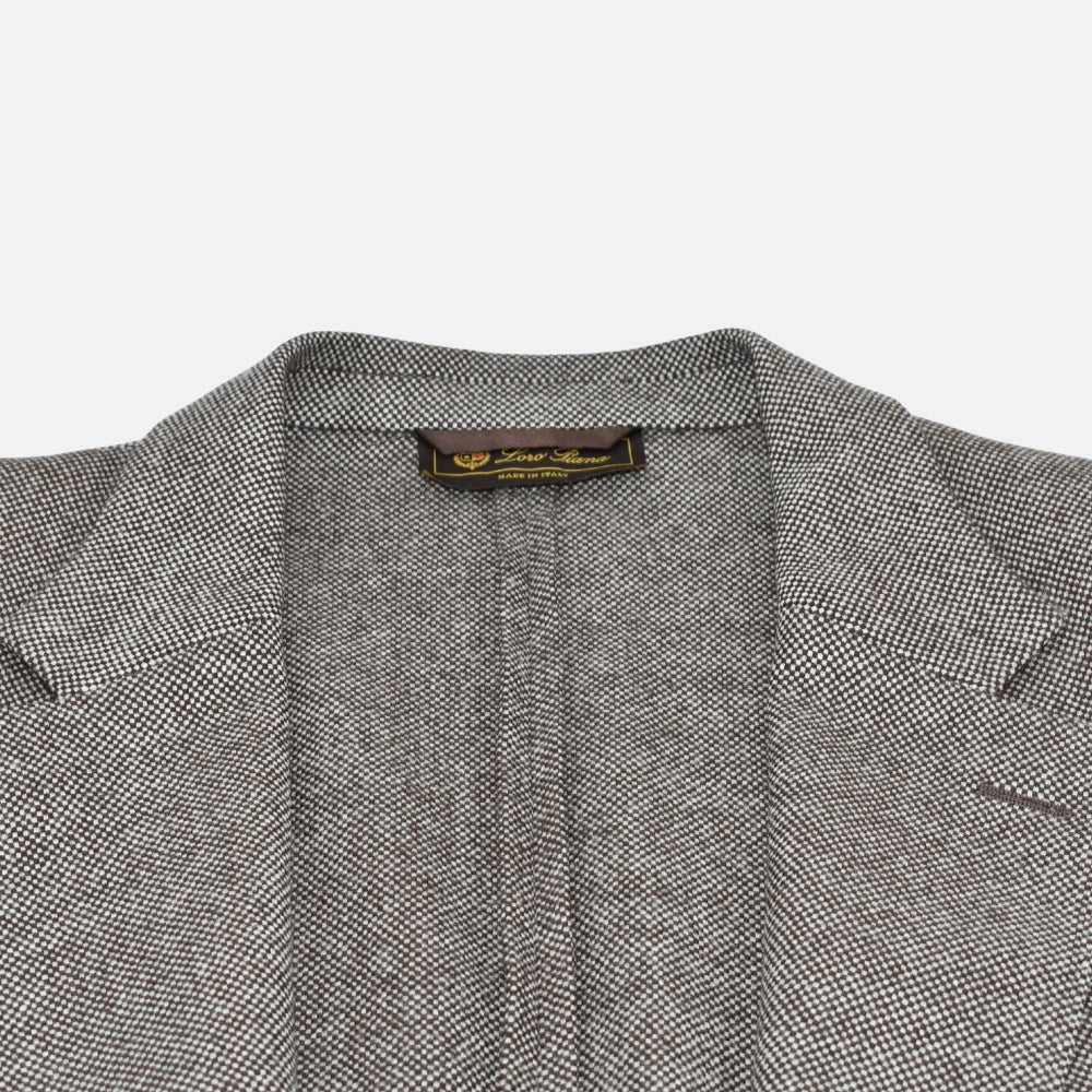 Brown Offwhite Patterned Blazer