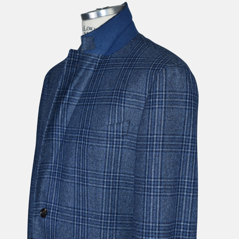 Ing Loro Piana Blue Checked Blazer Cashmere