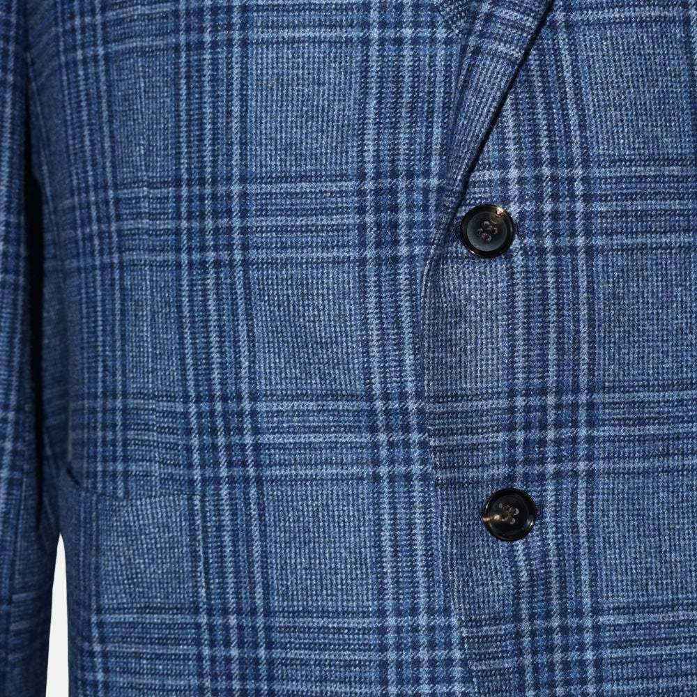 Ing Loro Piana Blue Checked Blazer Cashmere