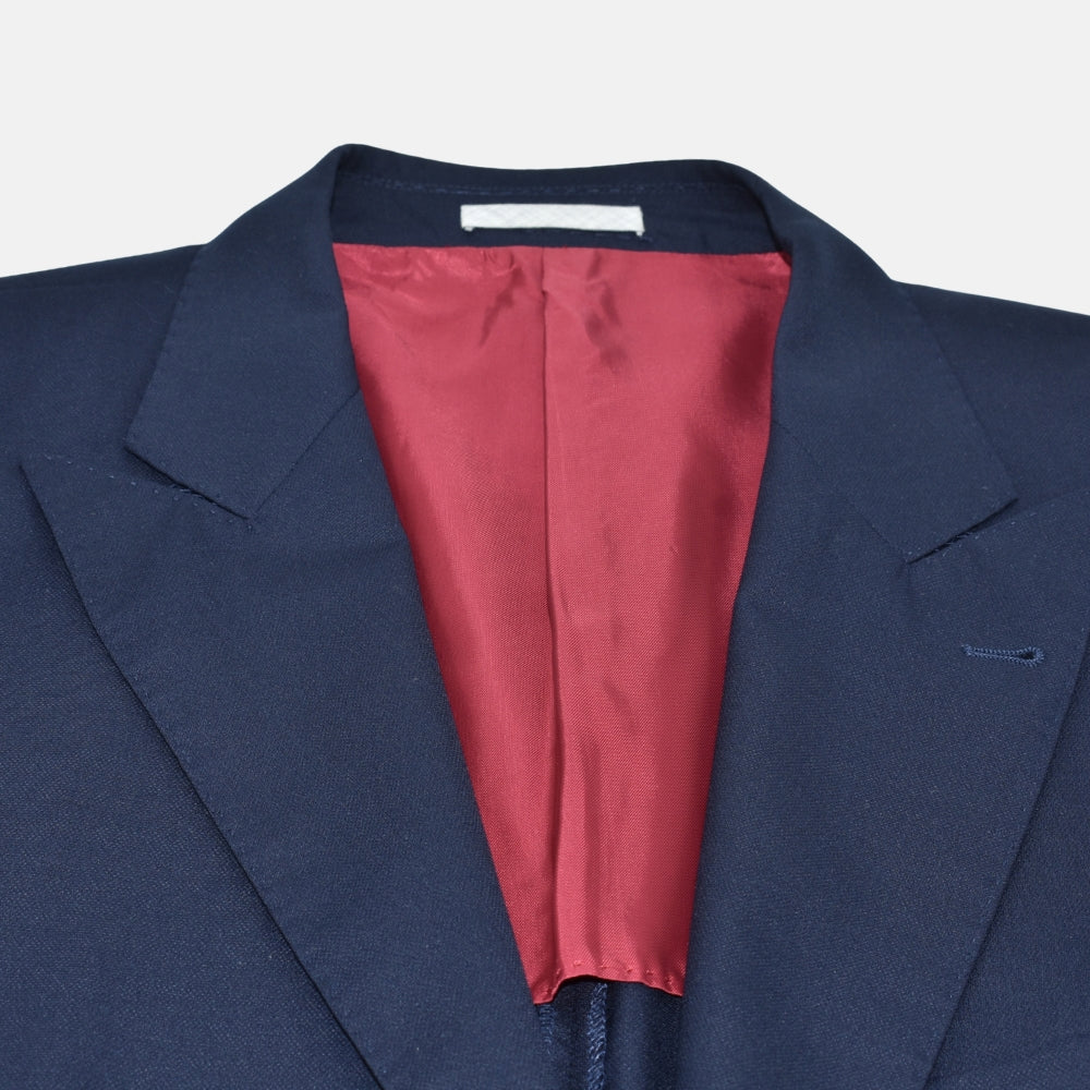 Navy Blue Suit Virgin Wool 52