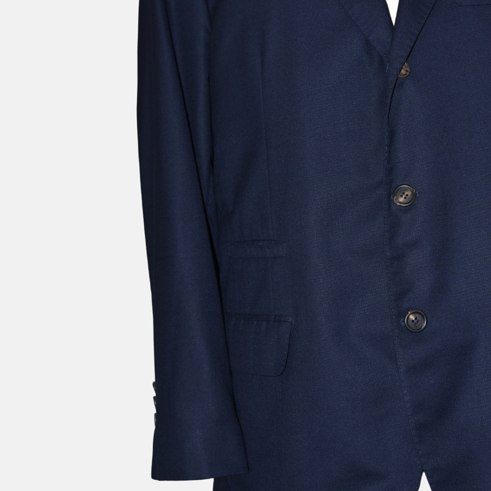 Navy Blue Suit Virgin Wool 52