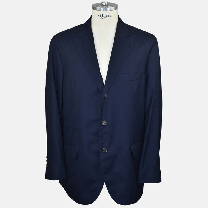 Navy Blue Suit Virgin Wool 52