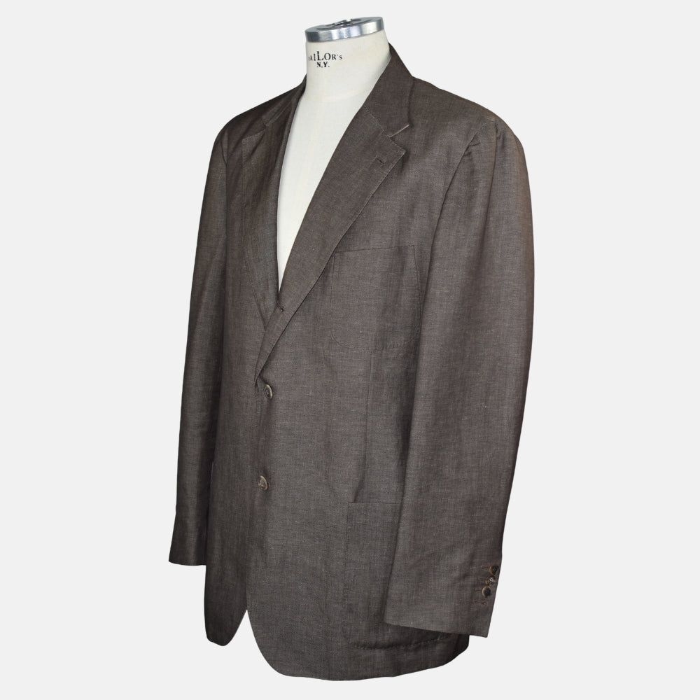 Brown Blazer Linen Cotton