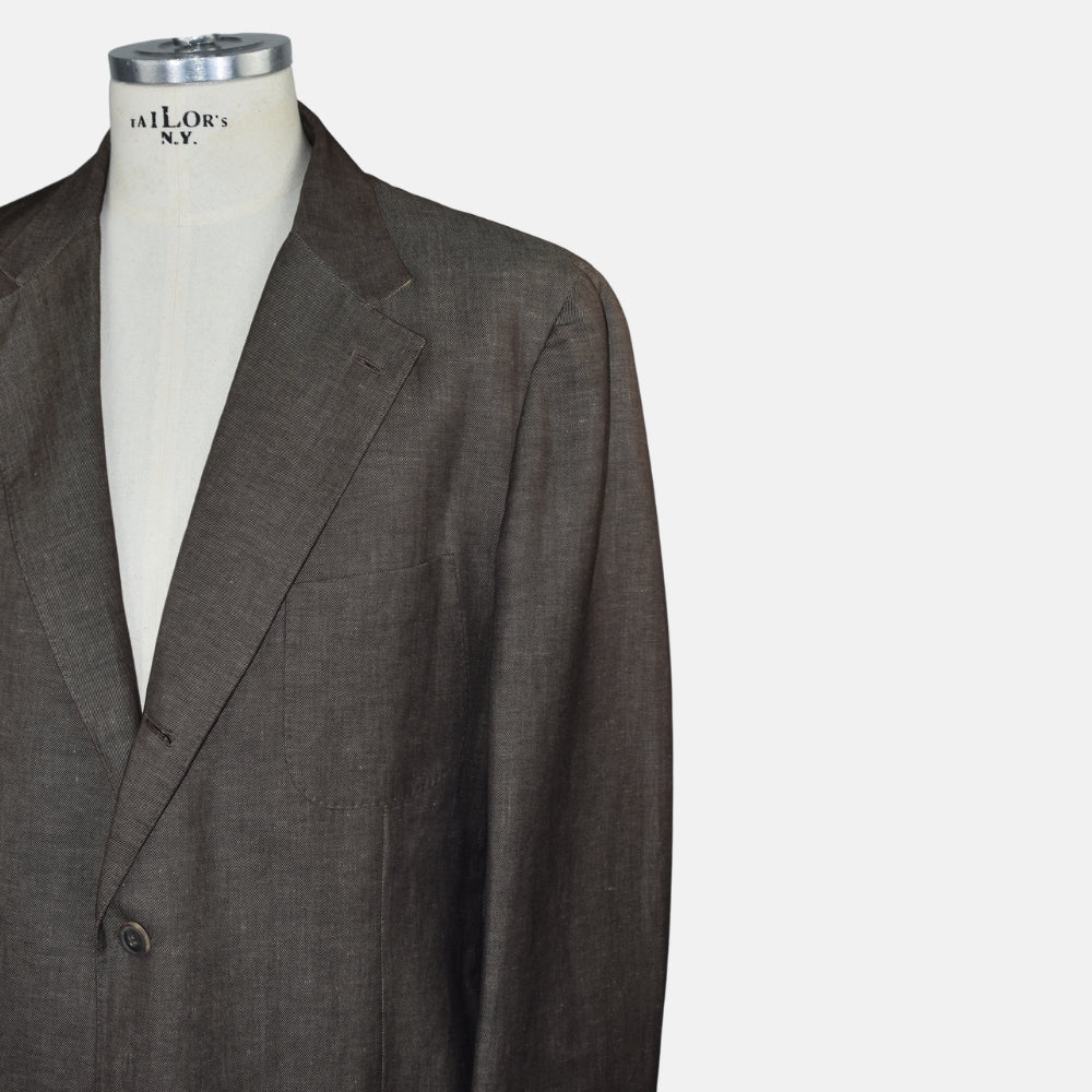 Brown Blazer Linen Cotton