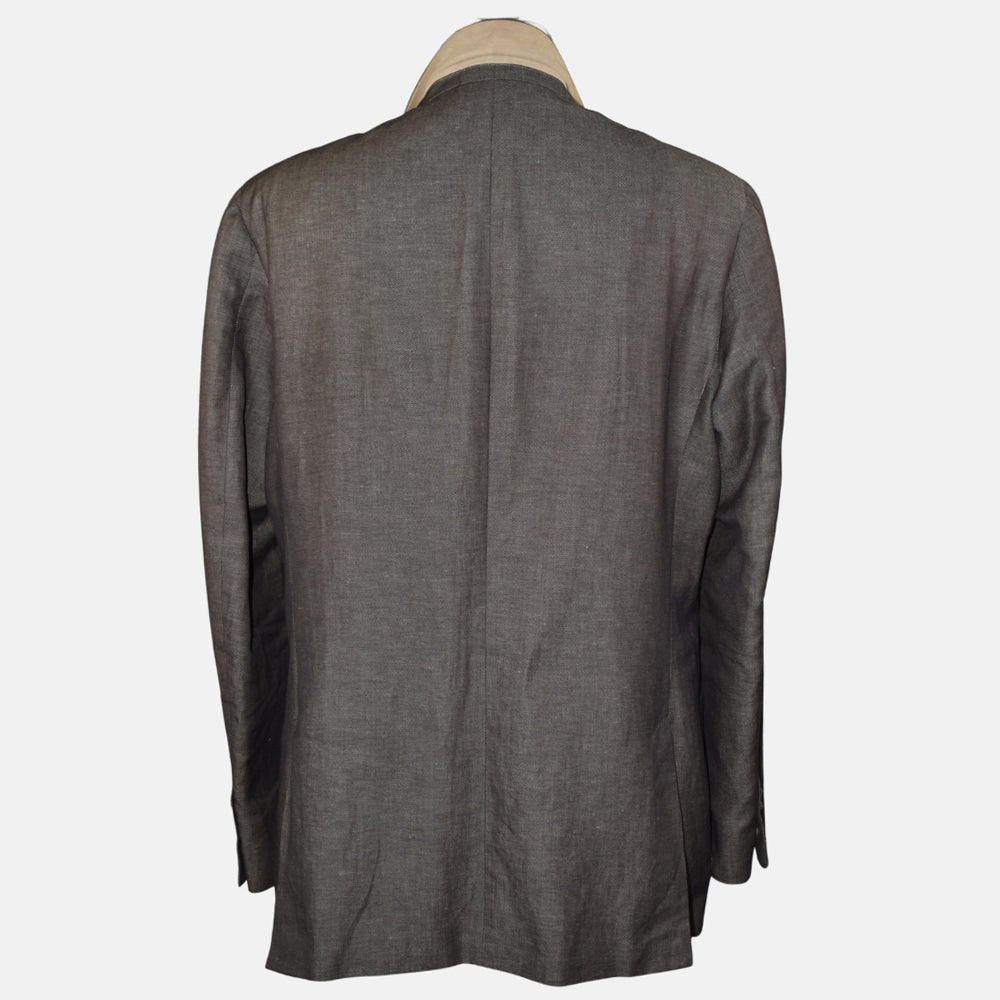 Brown Blazer Linen Cotton