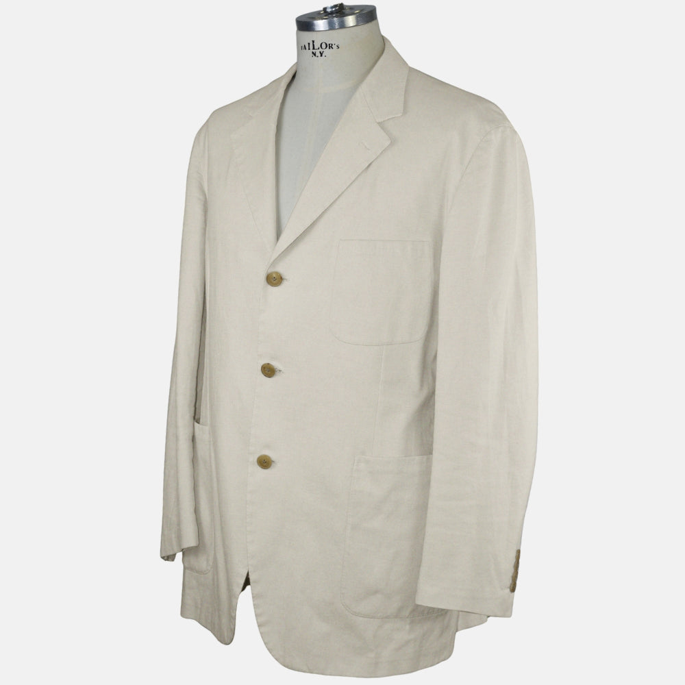 Offwhite Linen Blazer Cotton