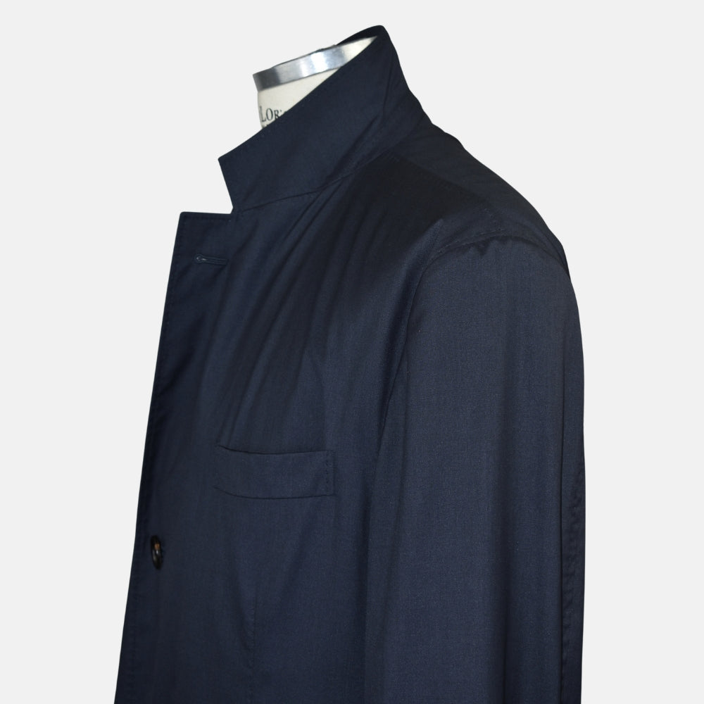 Navy Light Coat Virgin Wool / Silk