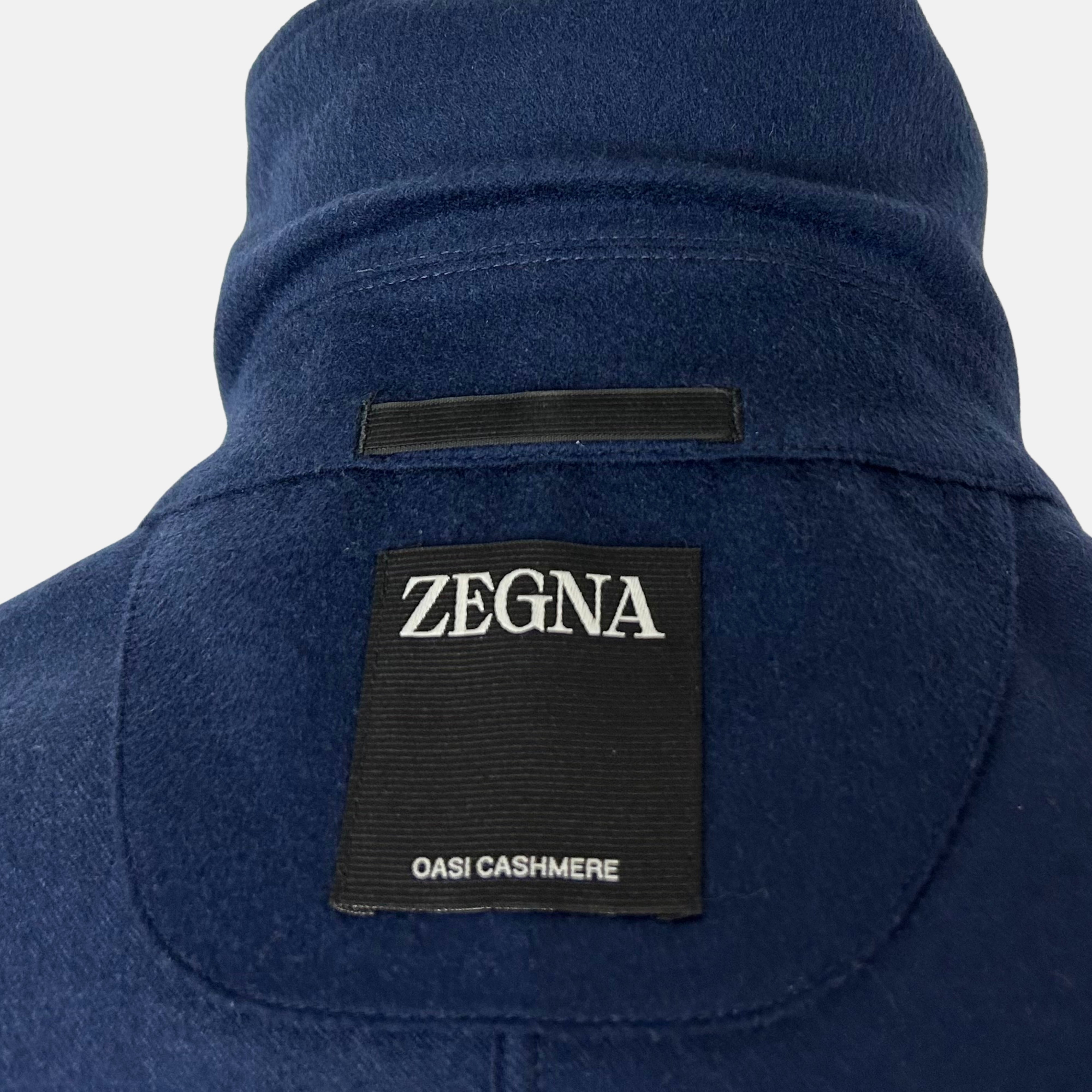 Navy Shirt Jacket made of Cashmere (L)