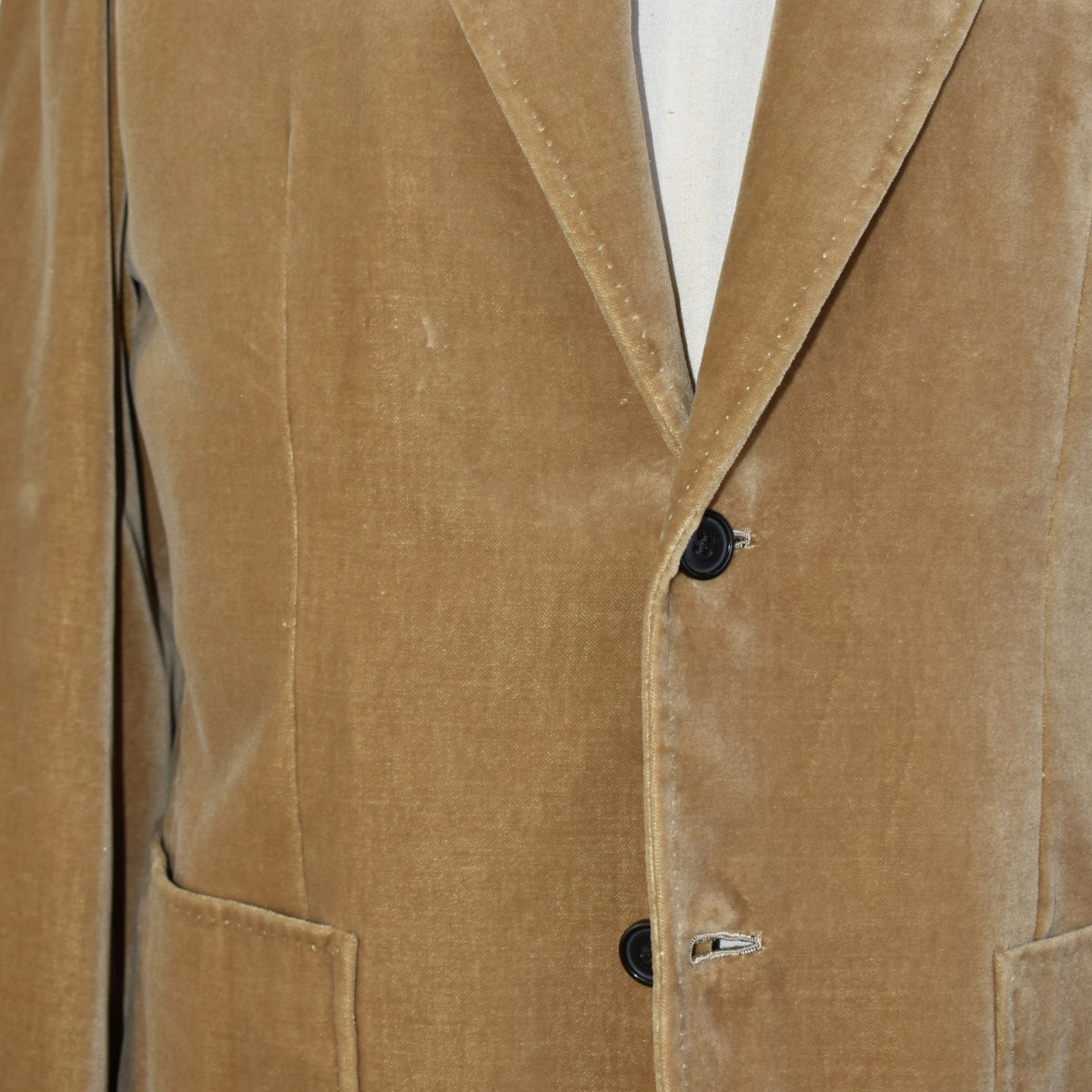 Beige Velvet Blazer made of Cotton/Modal (EU 50)