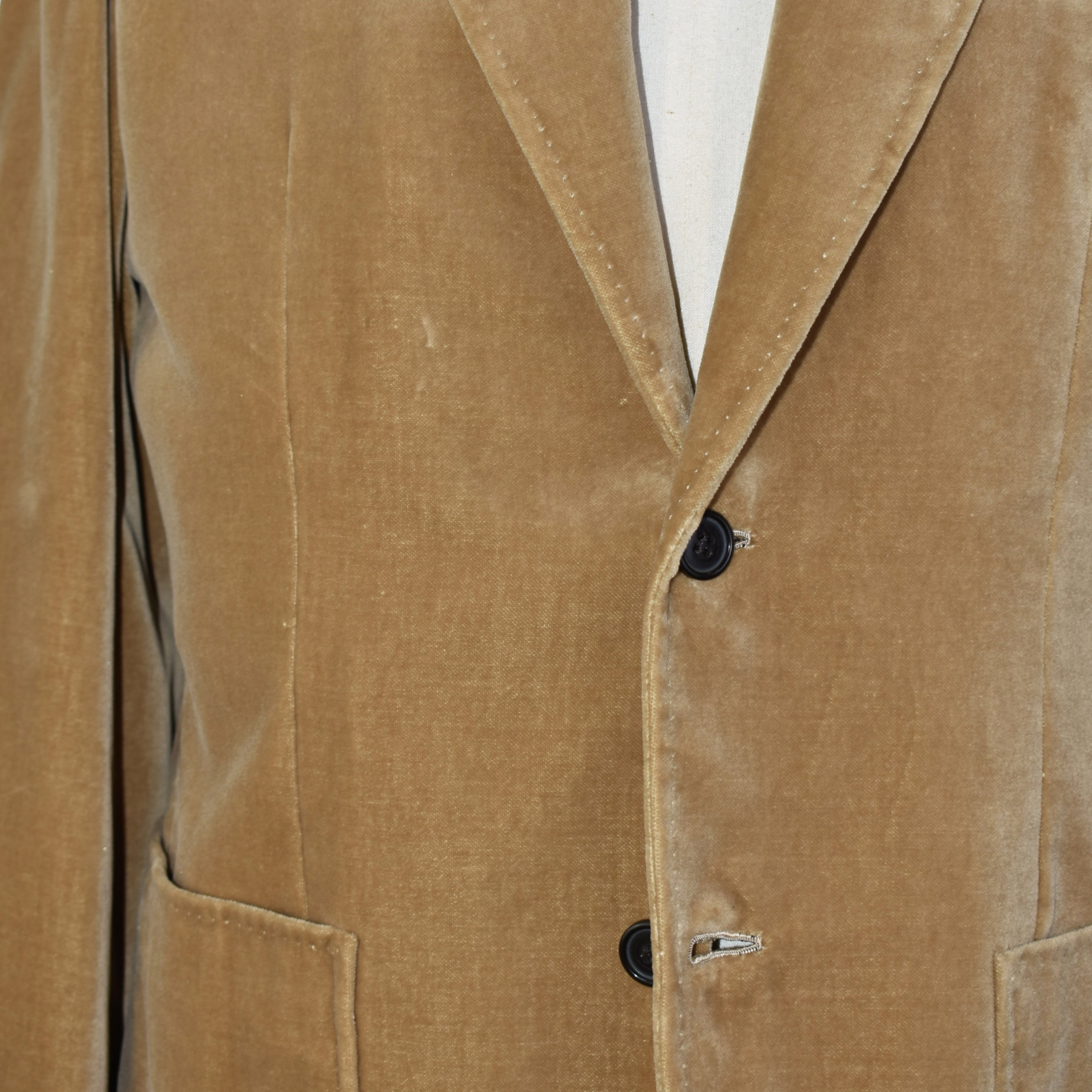 Beige Velvet Blazer made of Cotton/Modal (EU 50)