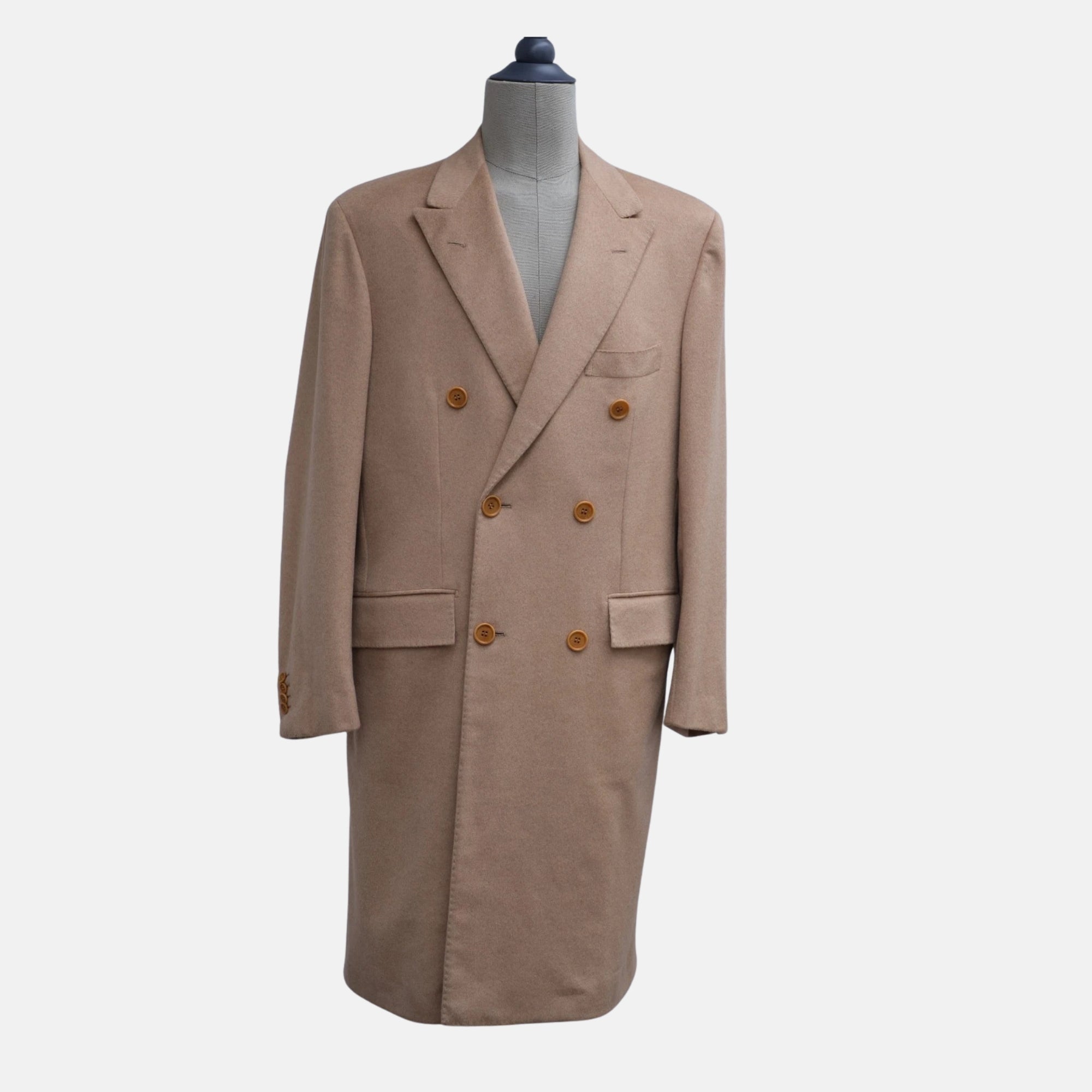 Beige Double Breasted Guanaco Coat (EU 50)