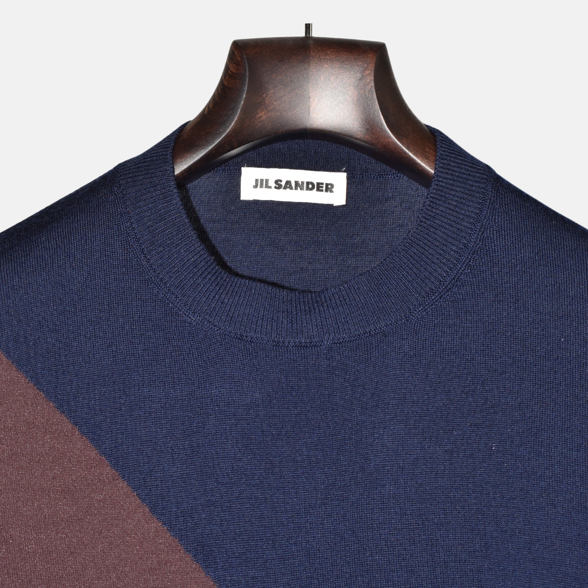 Blue-Bordeaux Sweater made of Wool/Polyester (EU 50)