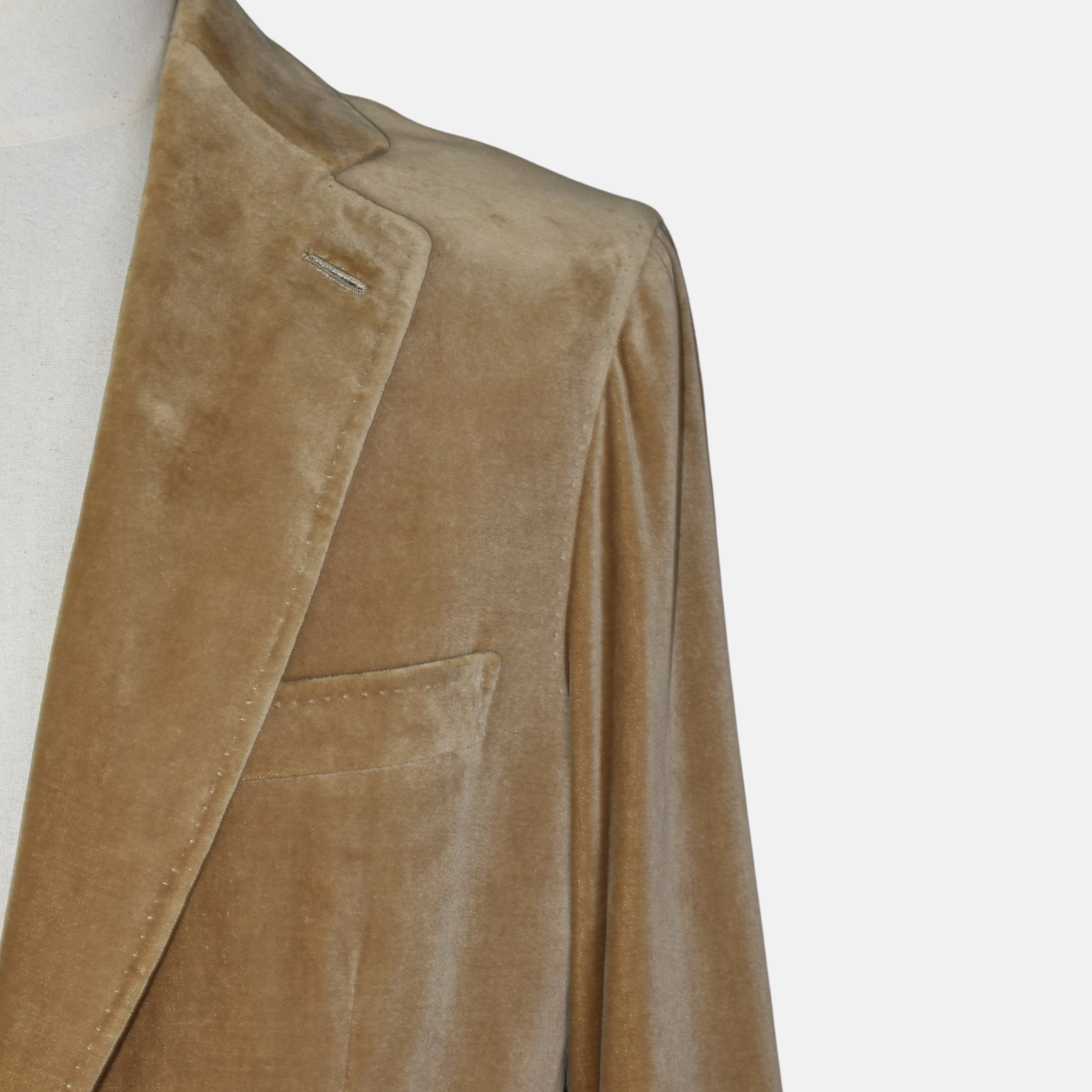 Beige Velvet Blazer made of Cotton/Modal (EU 50)