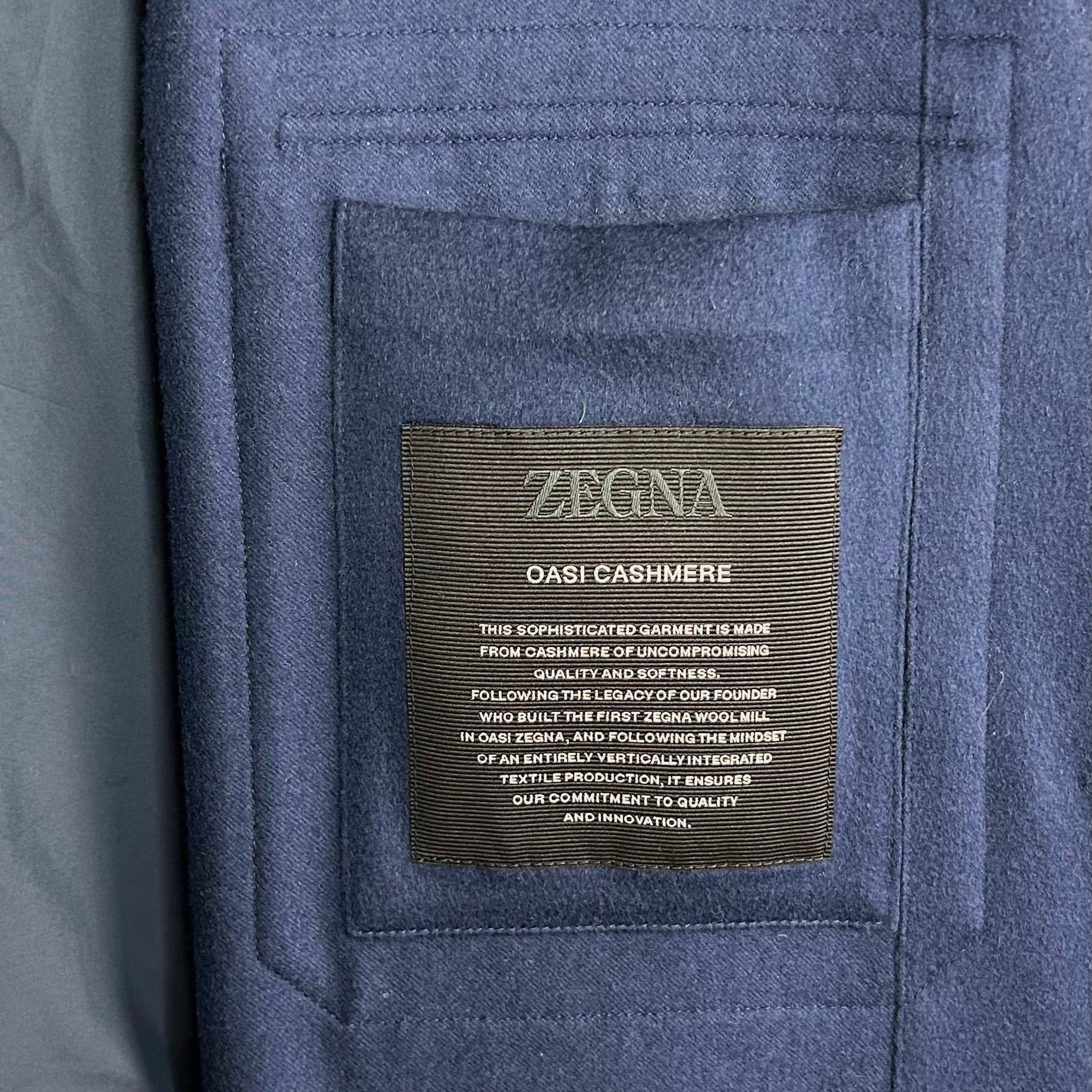 Navy Shirt Jacket made of Cashmere (L)
