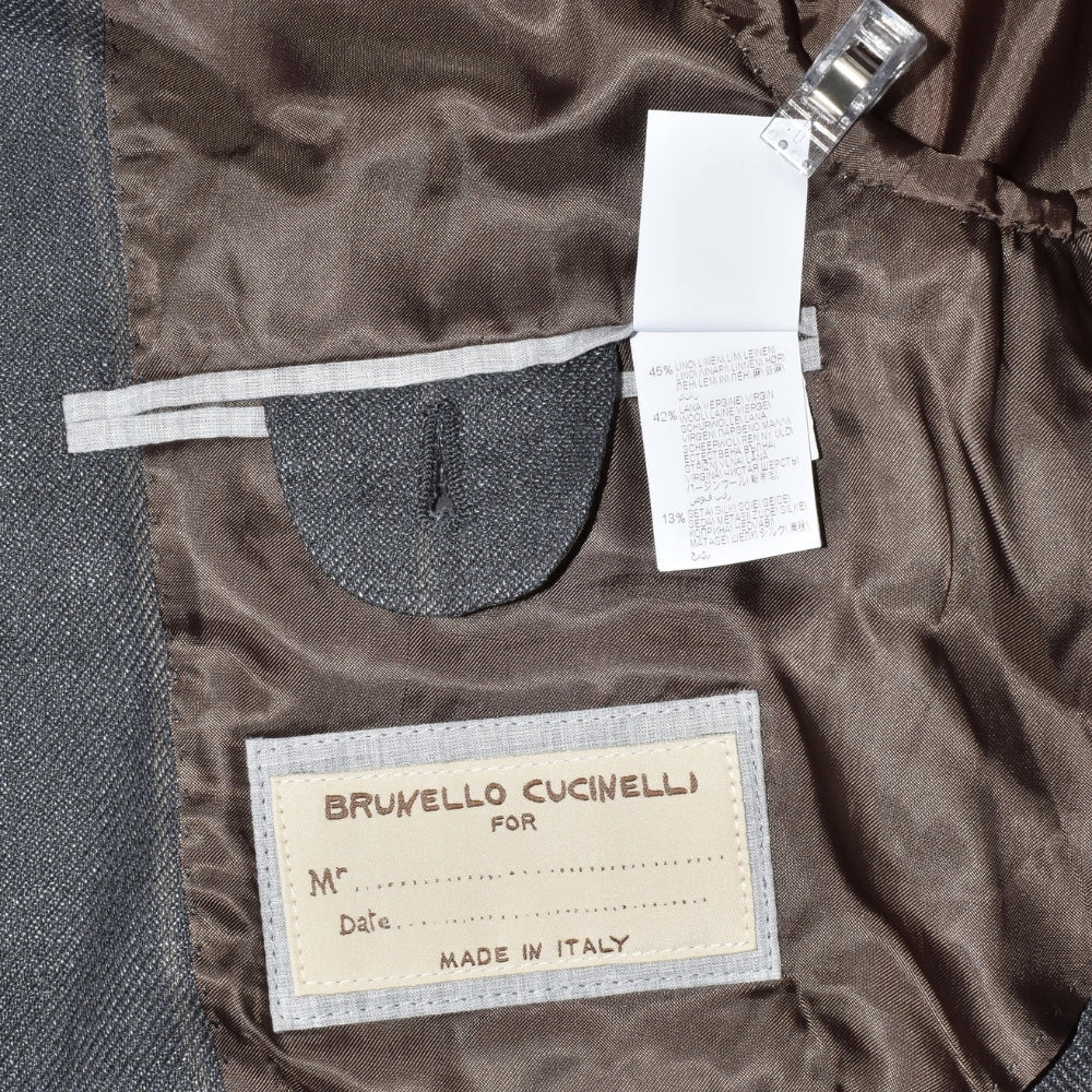 Grey Striped Blazer made of Linen/Wool/Silk (EU 54)