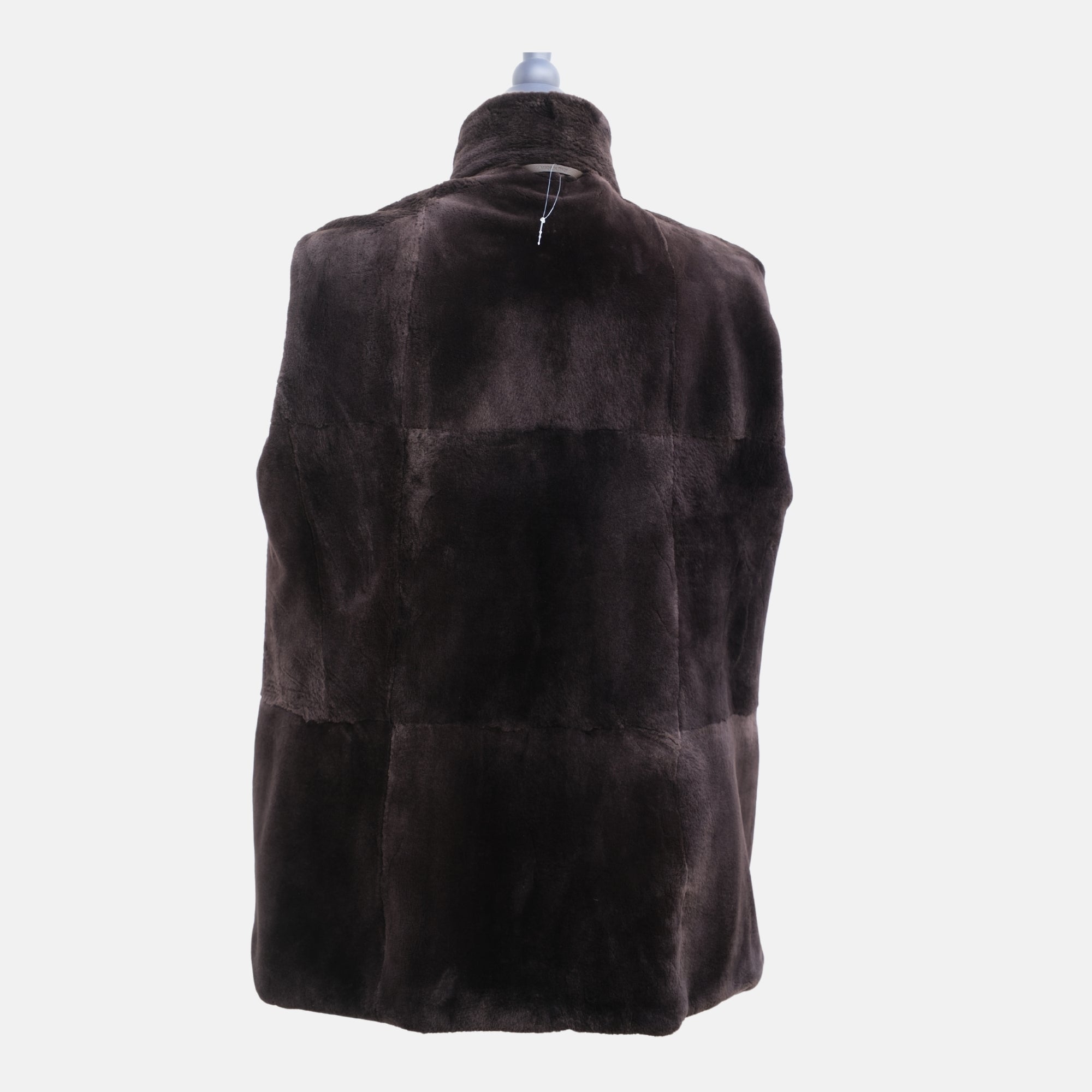 Navy Blue Beaver Lined Cashmere Coat (XL)