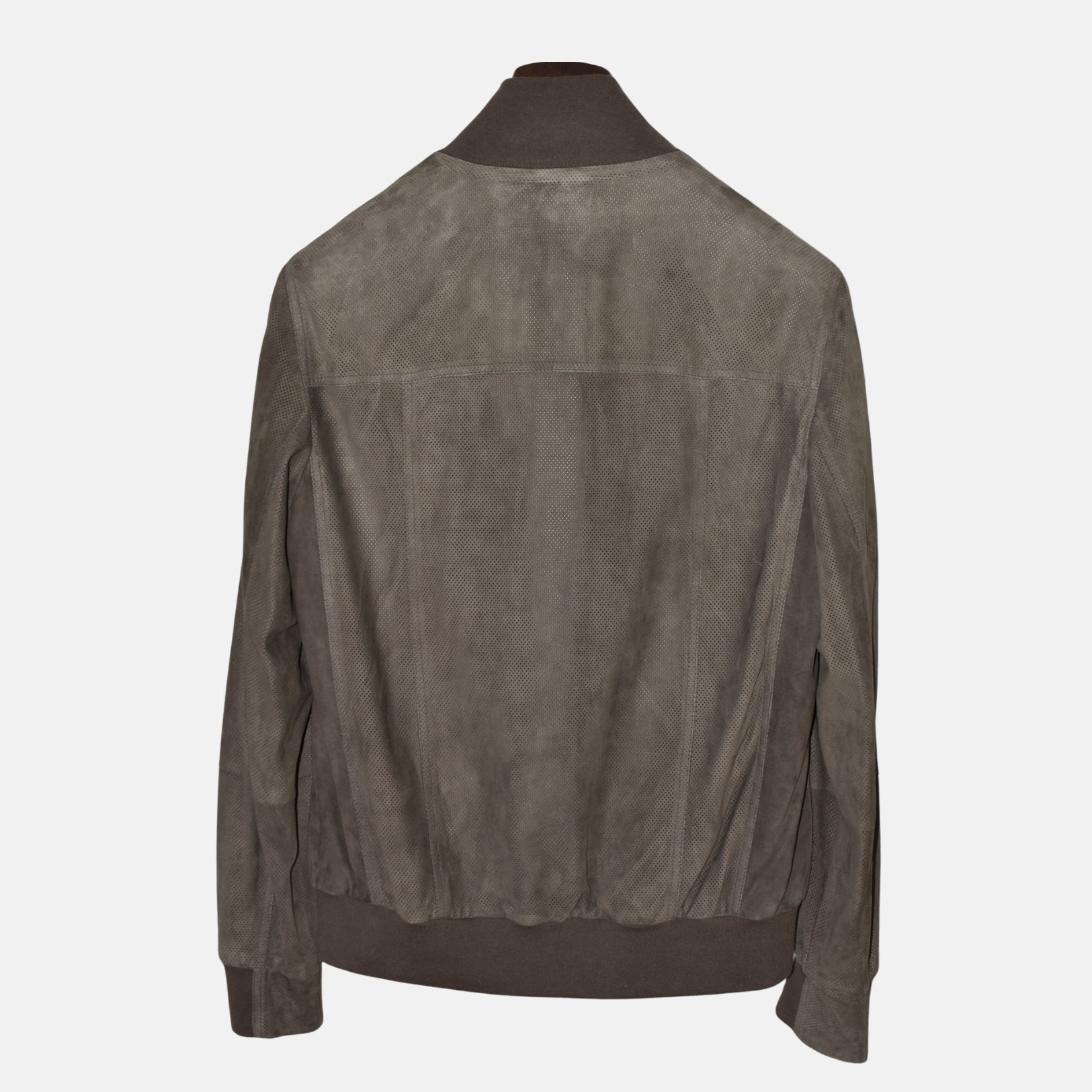 Olive Suede Leather Jacket (L)