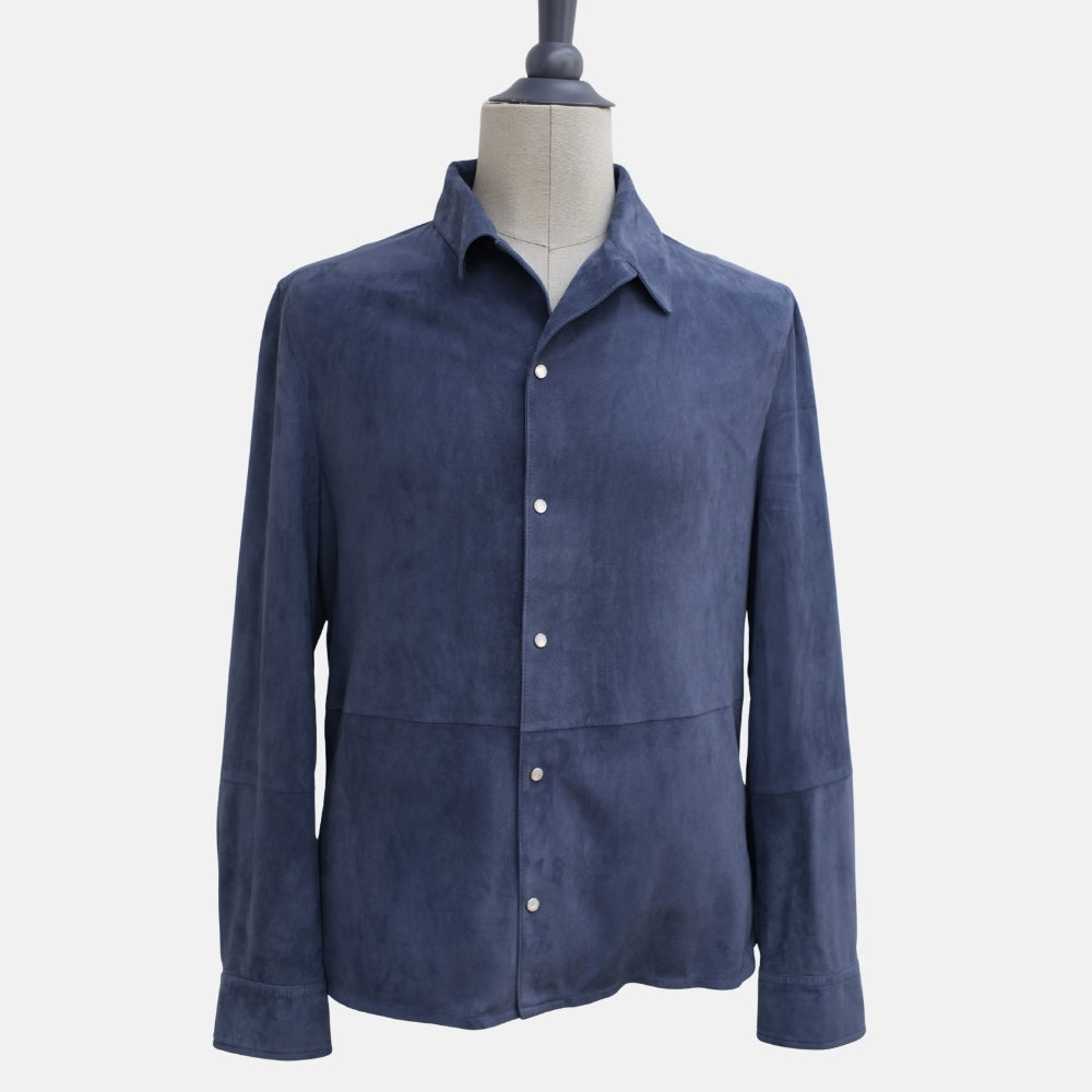 Blue Suede Shirt Jacket (M)