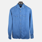 Blue Denim Shirt made of Cotton/Linen (40)