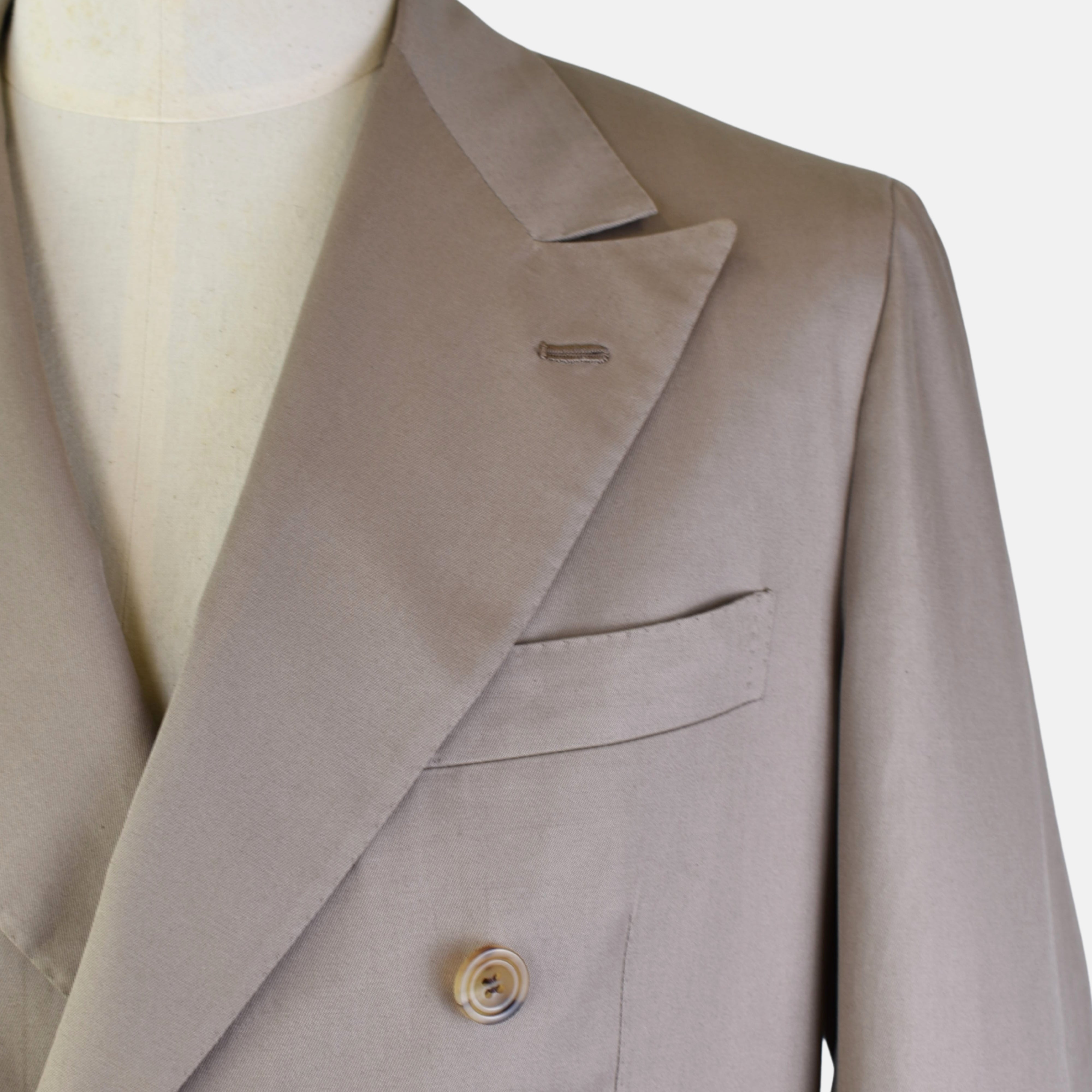 Beige Double Breasted Suit made of Cotton (EU 46, EU 48, EU 50, EU 52)